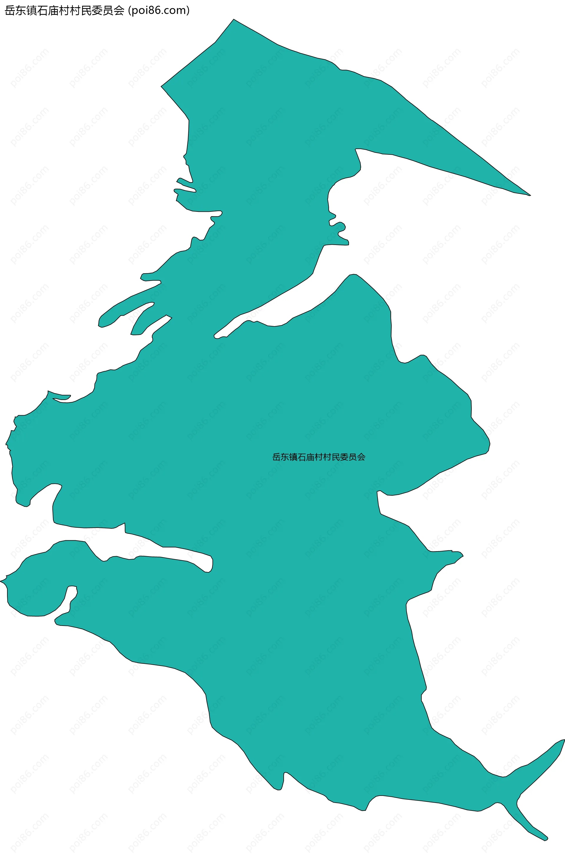 岳东镇石庙村村民委员会边界地图