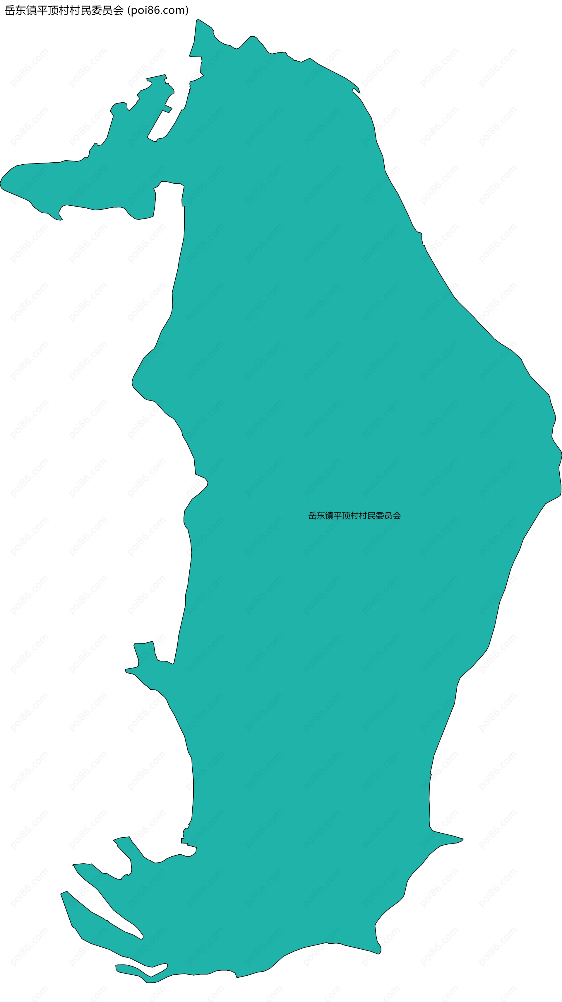 岳东镇平顶村村民委员会边界地图