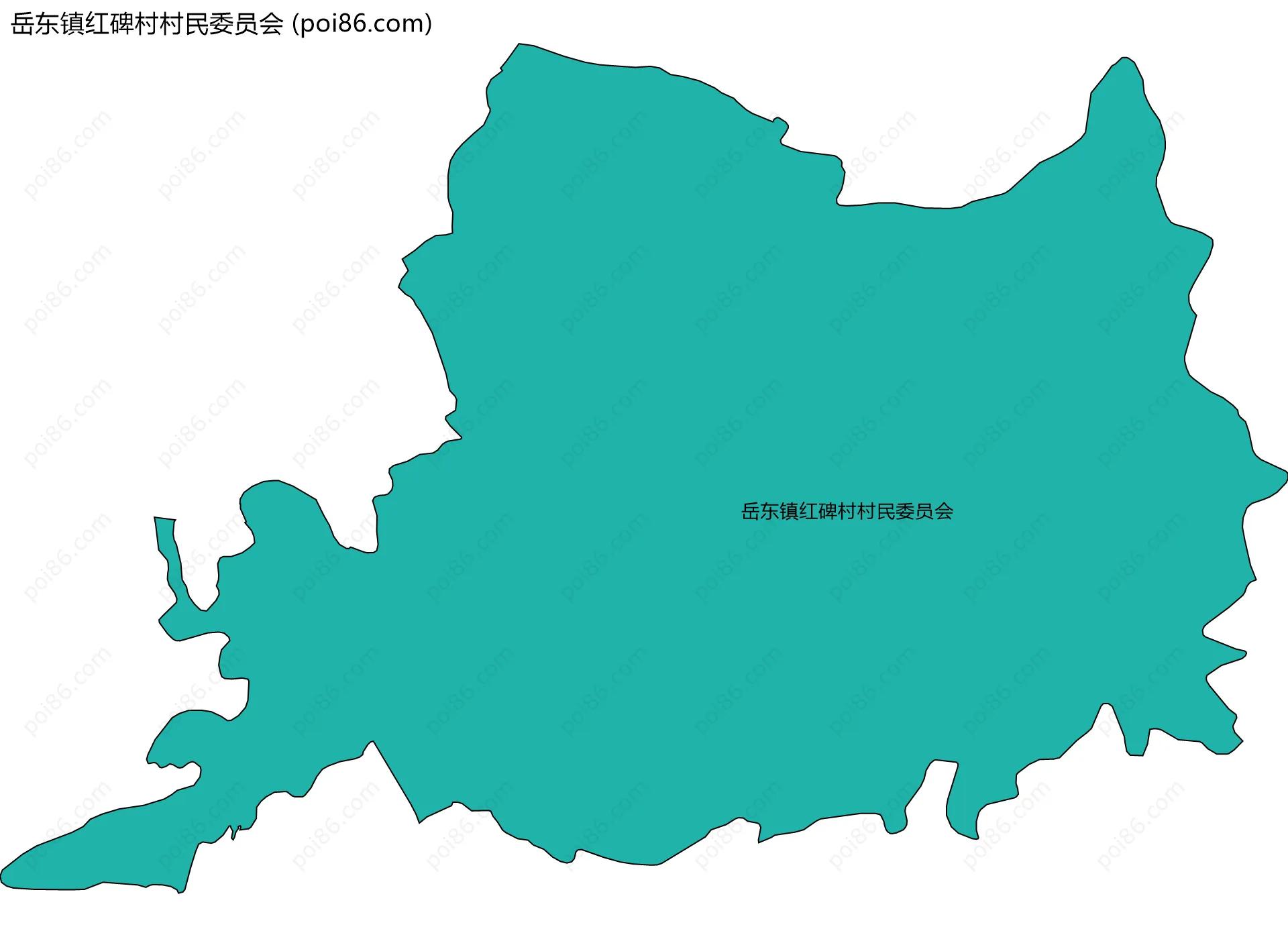 岳东镇红碑村村民委员会边界地图