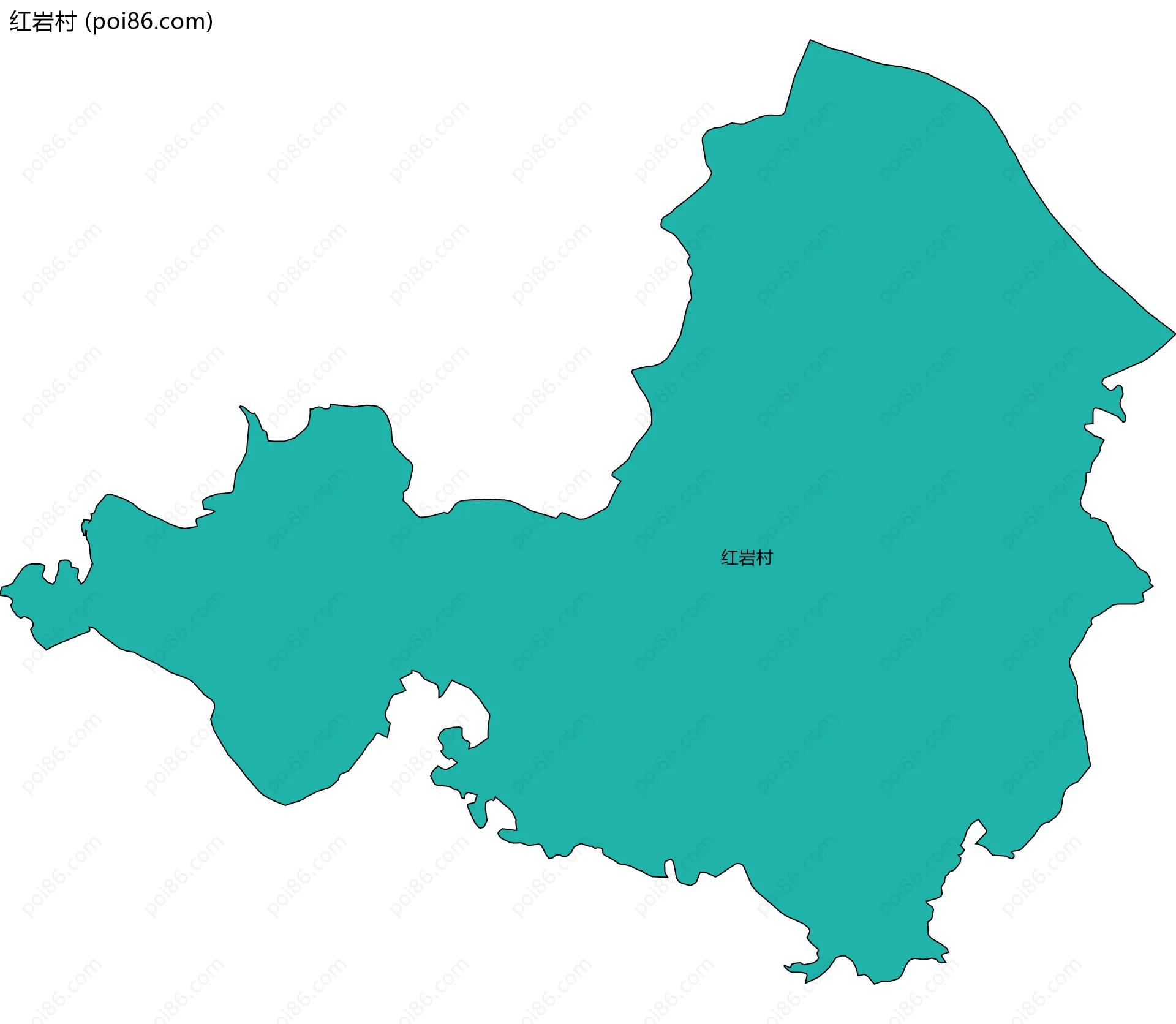 红岩村边界地图