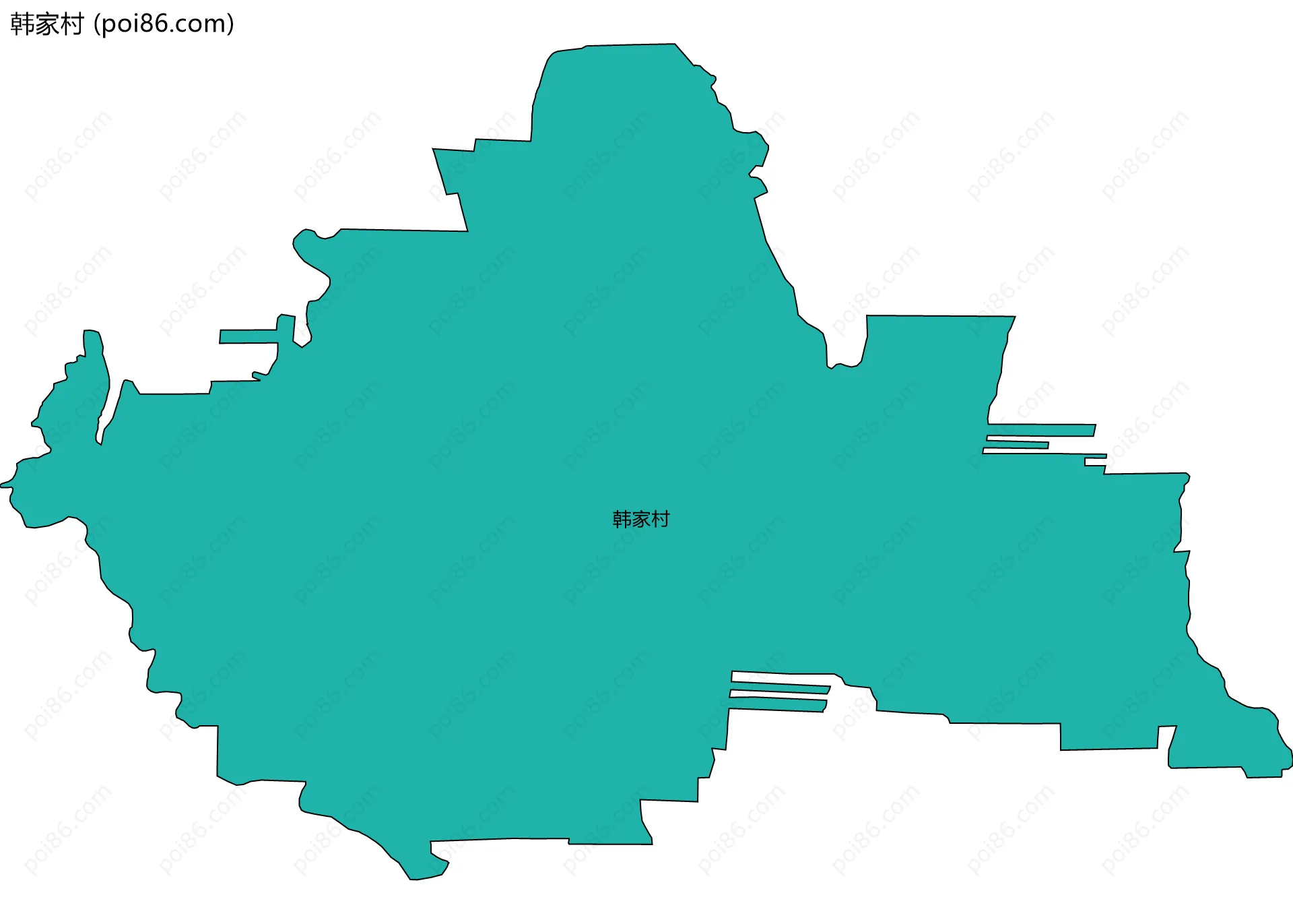 韩家村边界地图