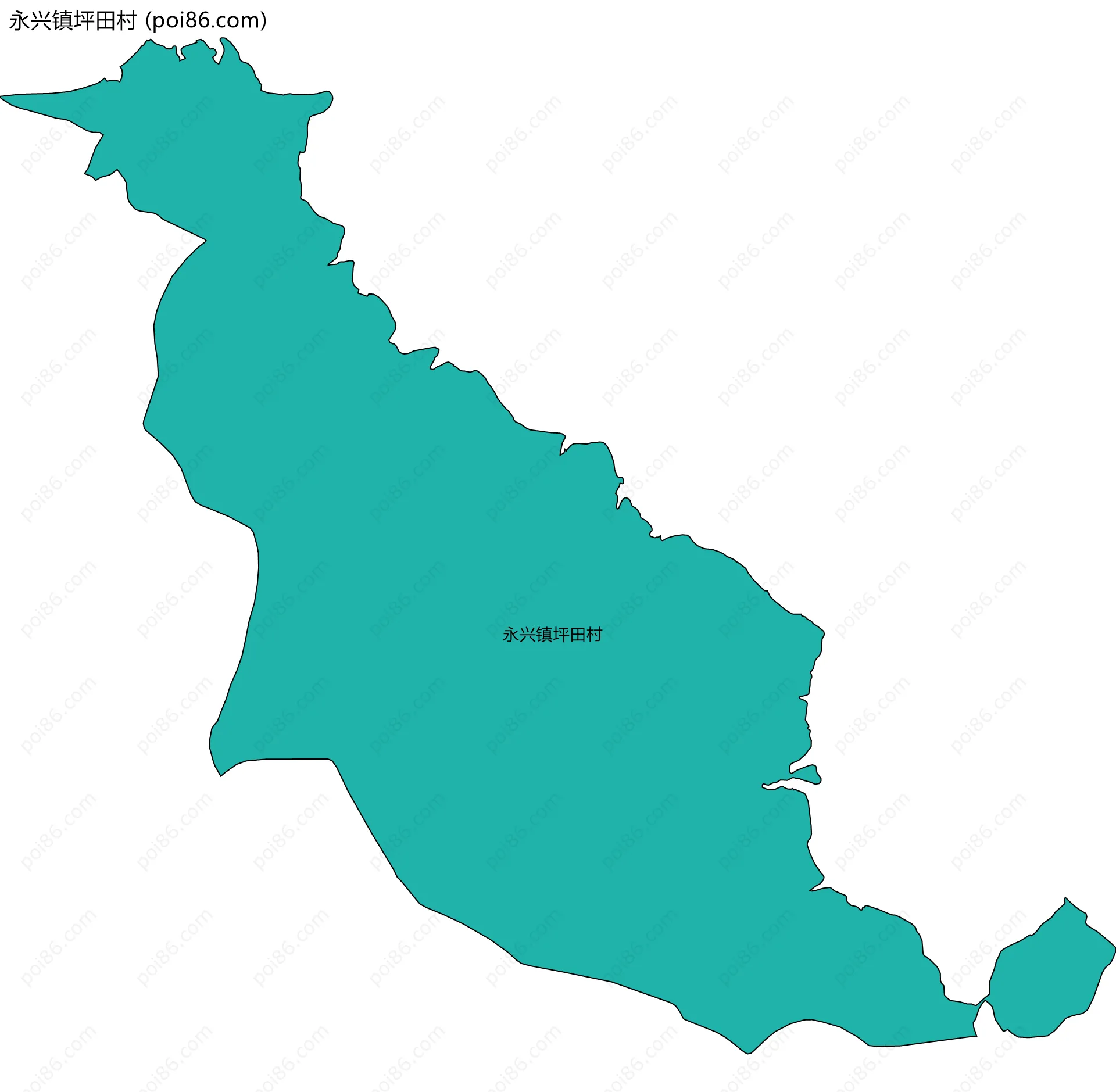 永兴镇坪田村边界地图