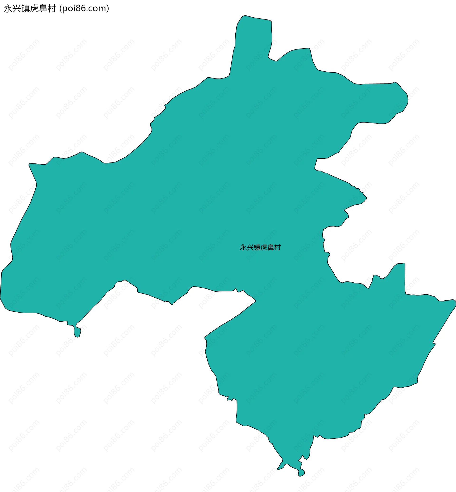 永兴镇虎鼻村边界地图