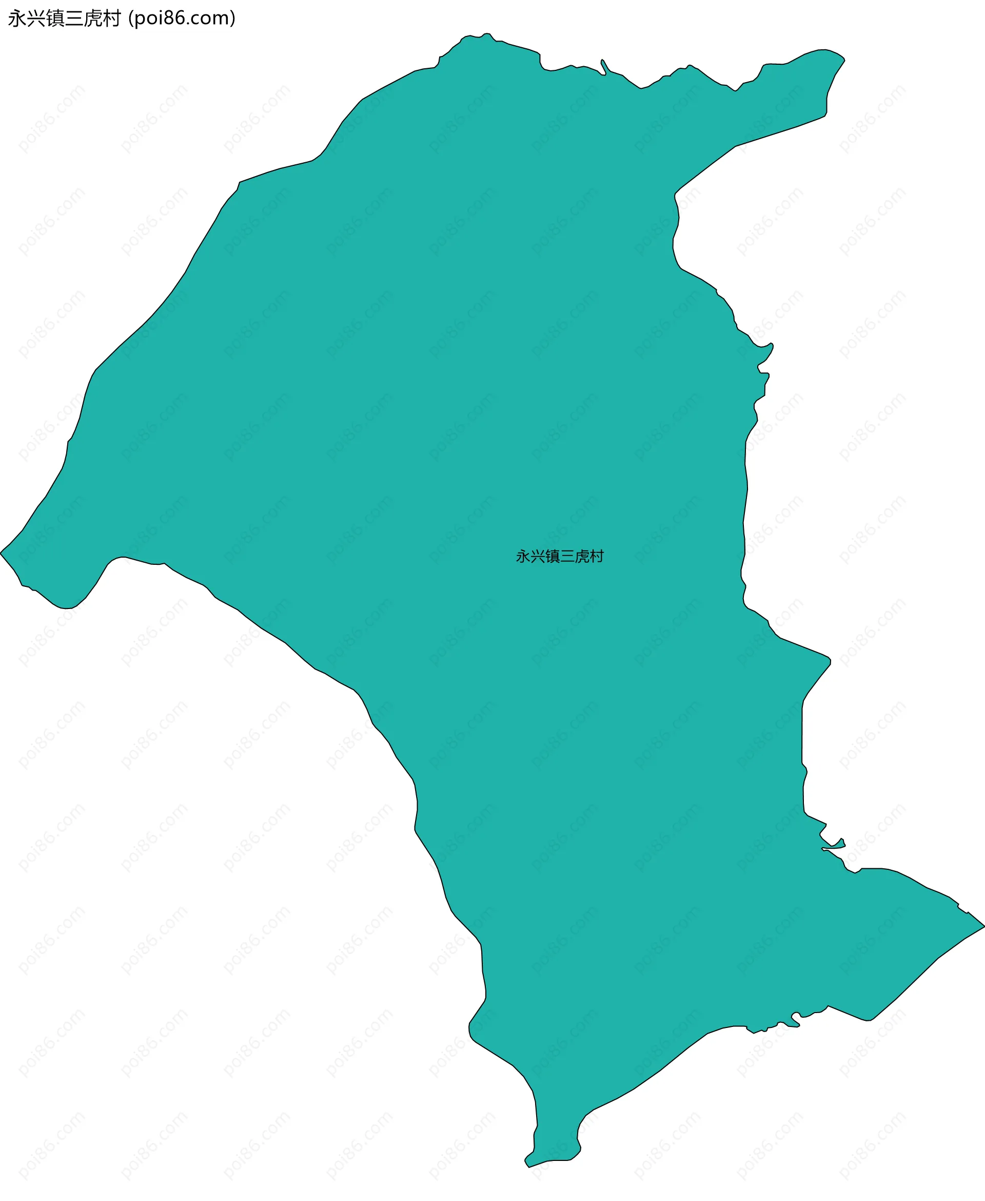 永兴镇三虎村边界地图