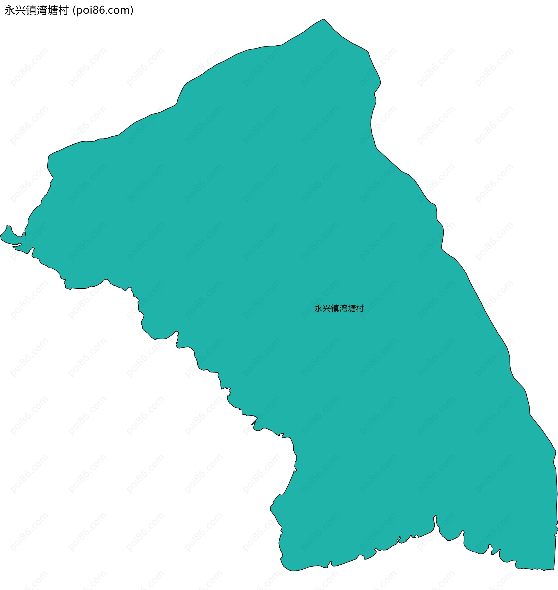 永兴镇湾塘村边界地图