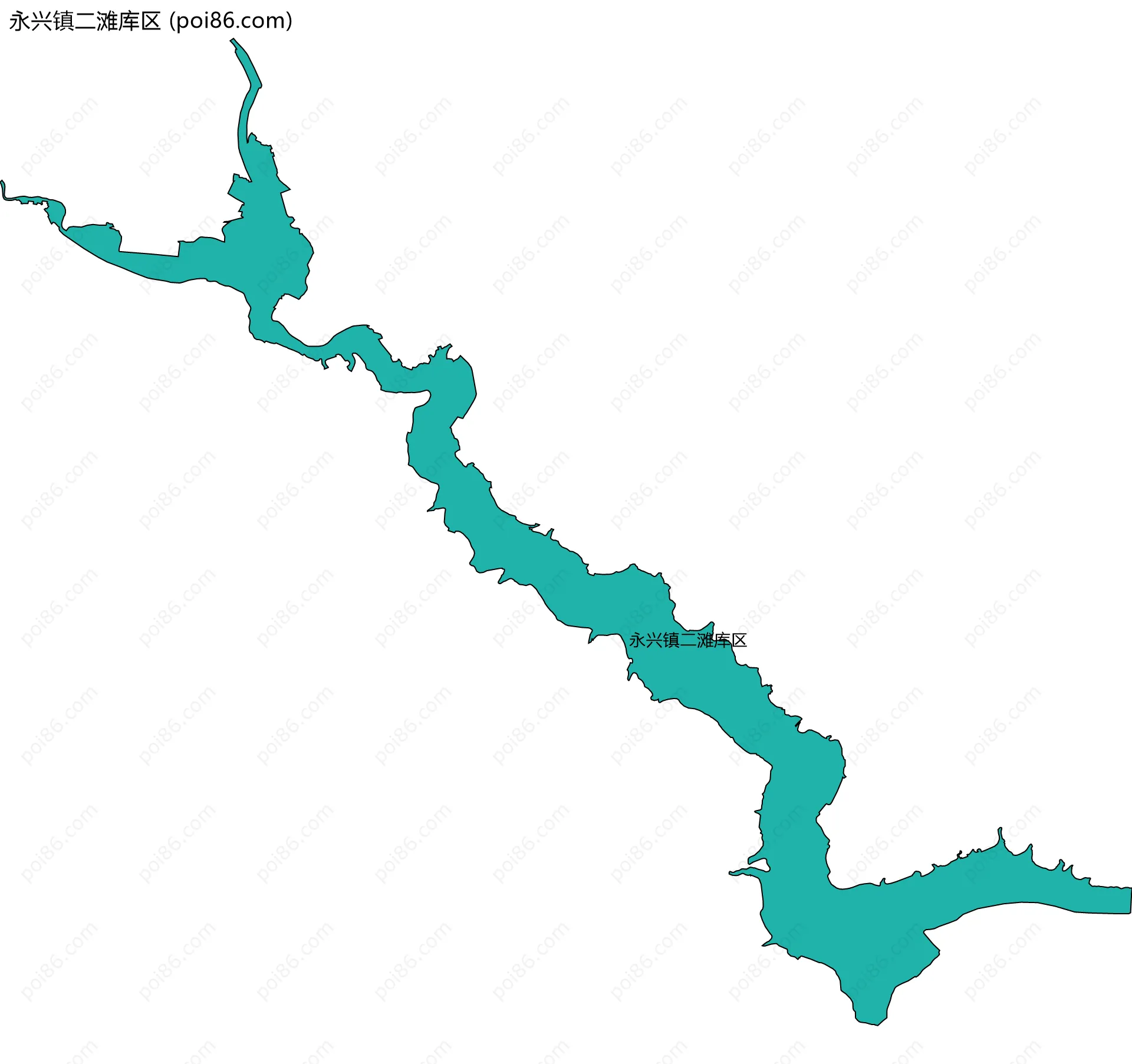 永兴镇二滩库区边界地图