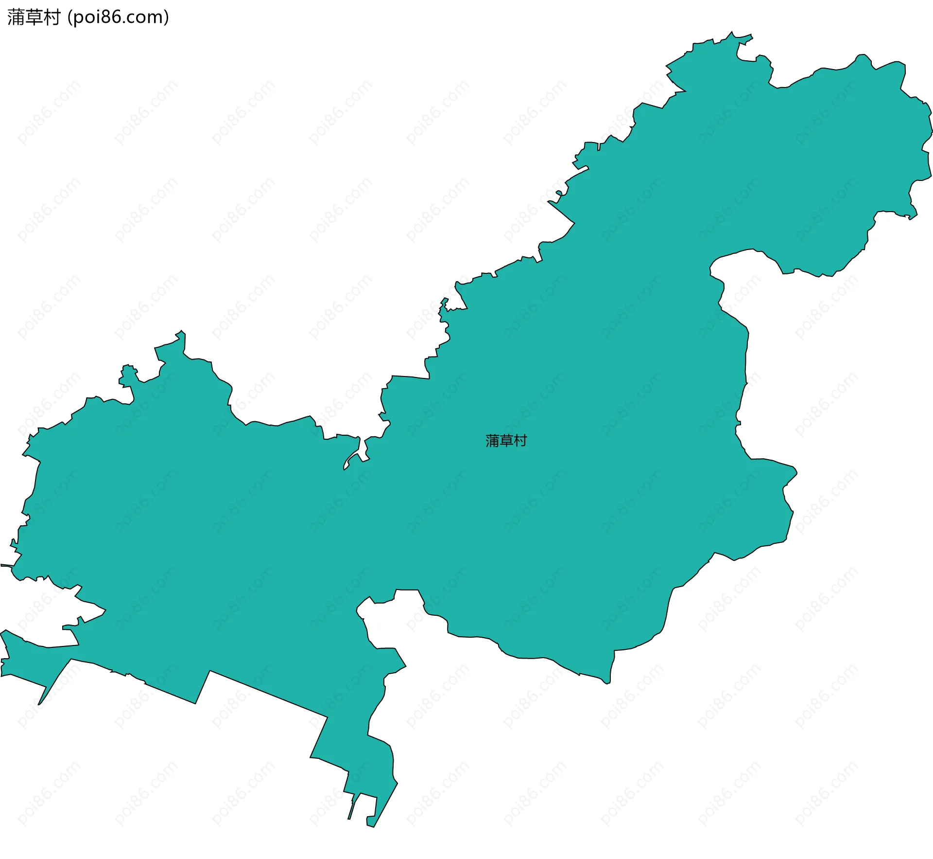 蒲草村边界地图