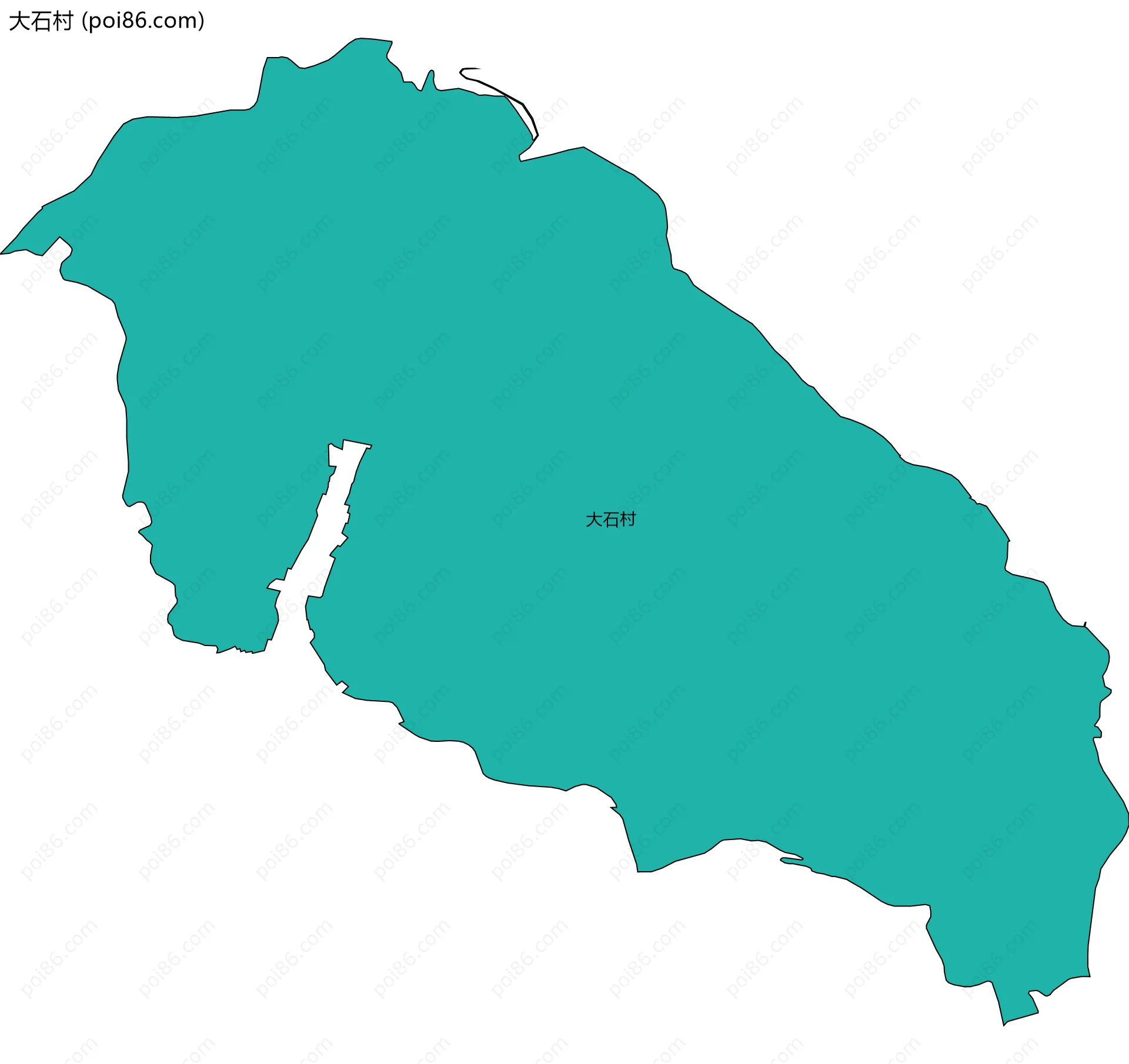 大石村边界地图