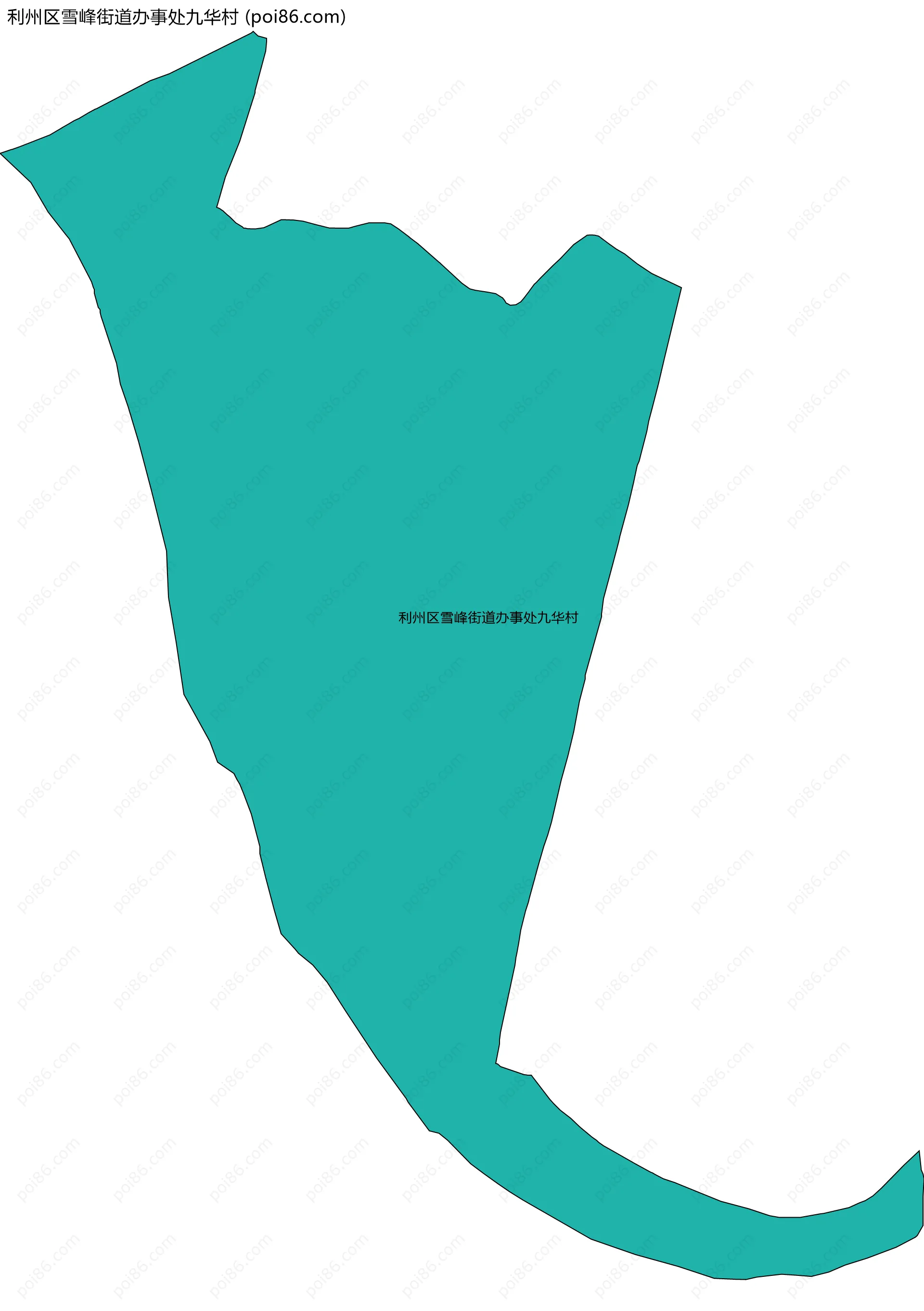利州区雪峰街道办事处九华村边界地图