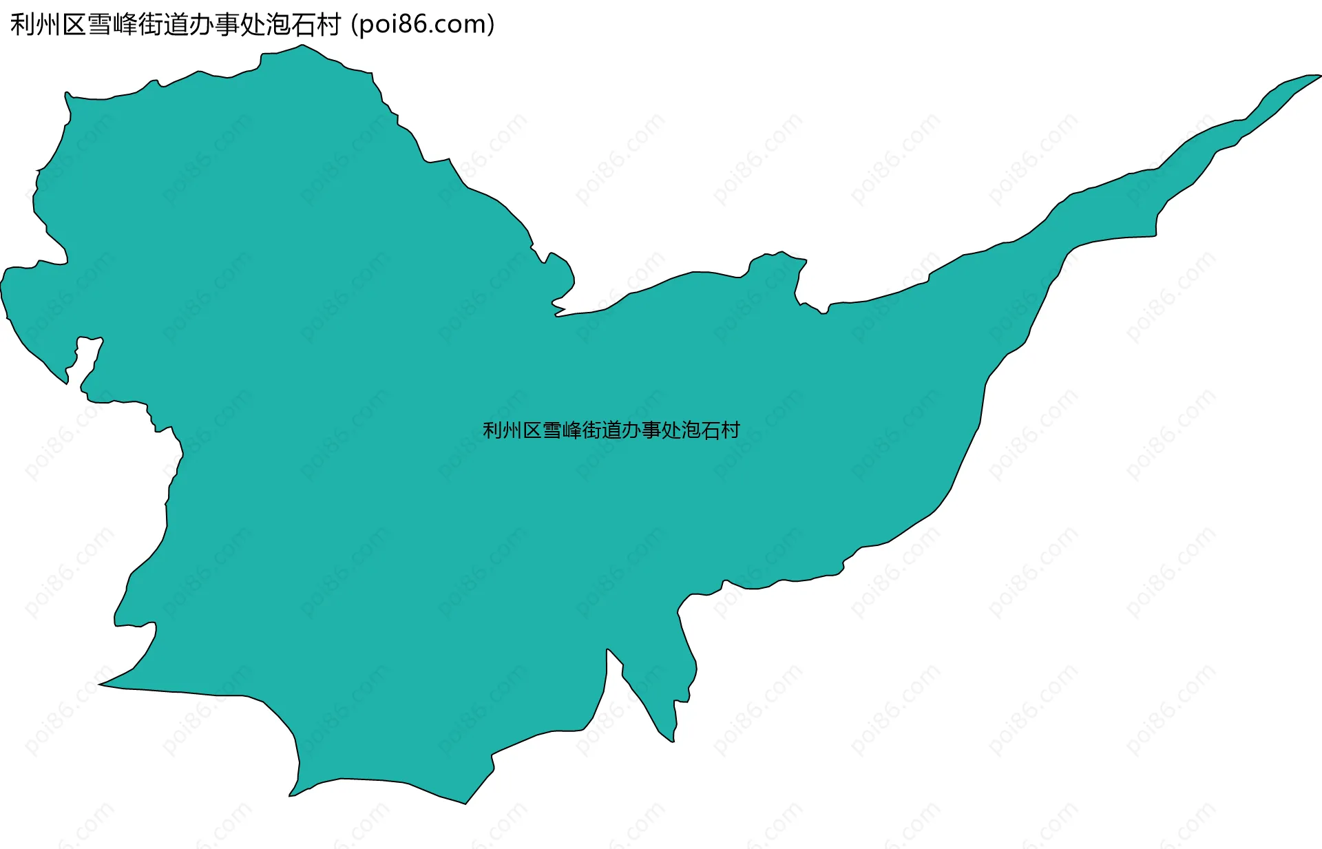 利州区雪峰街道办事处泡石村边界地图