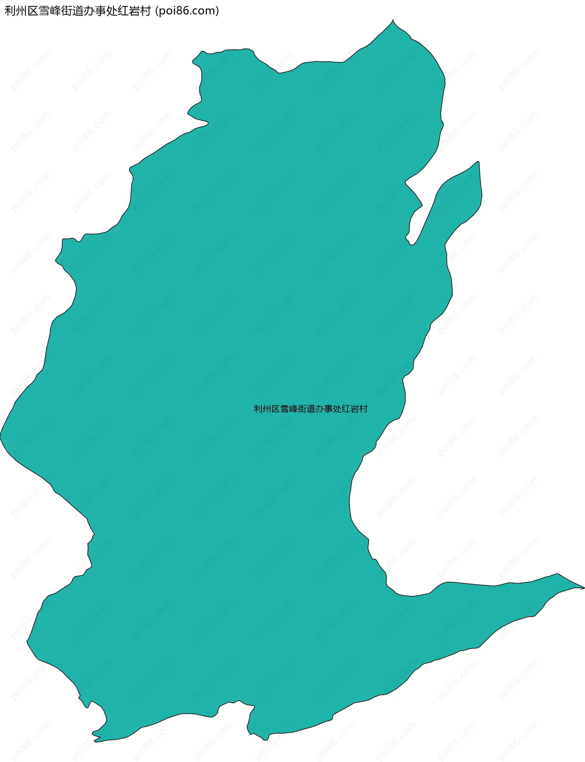 利州区雪峰街道办事处红岩村边界地图