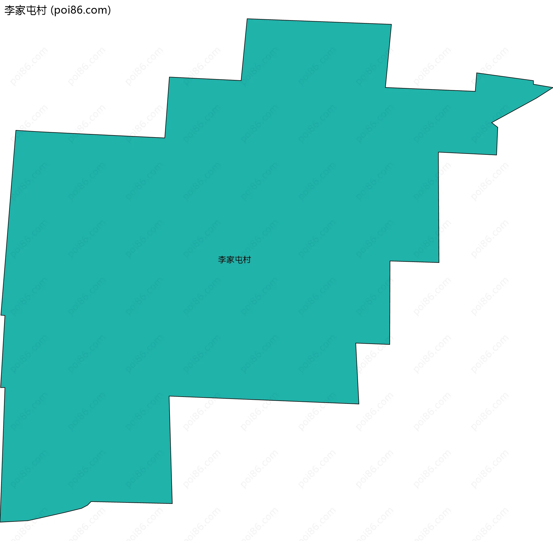 李家屯村边界地图