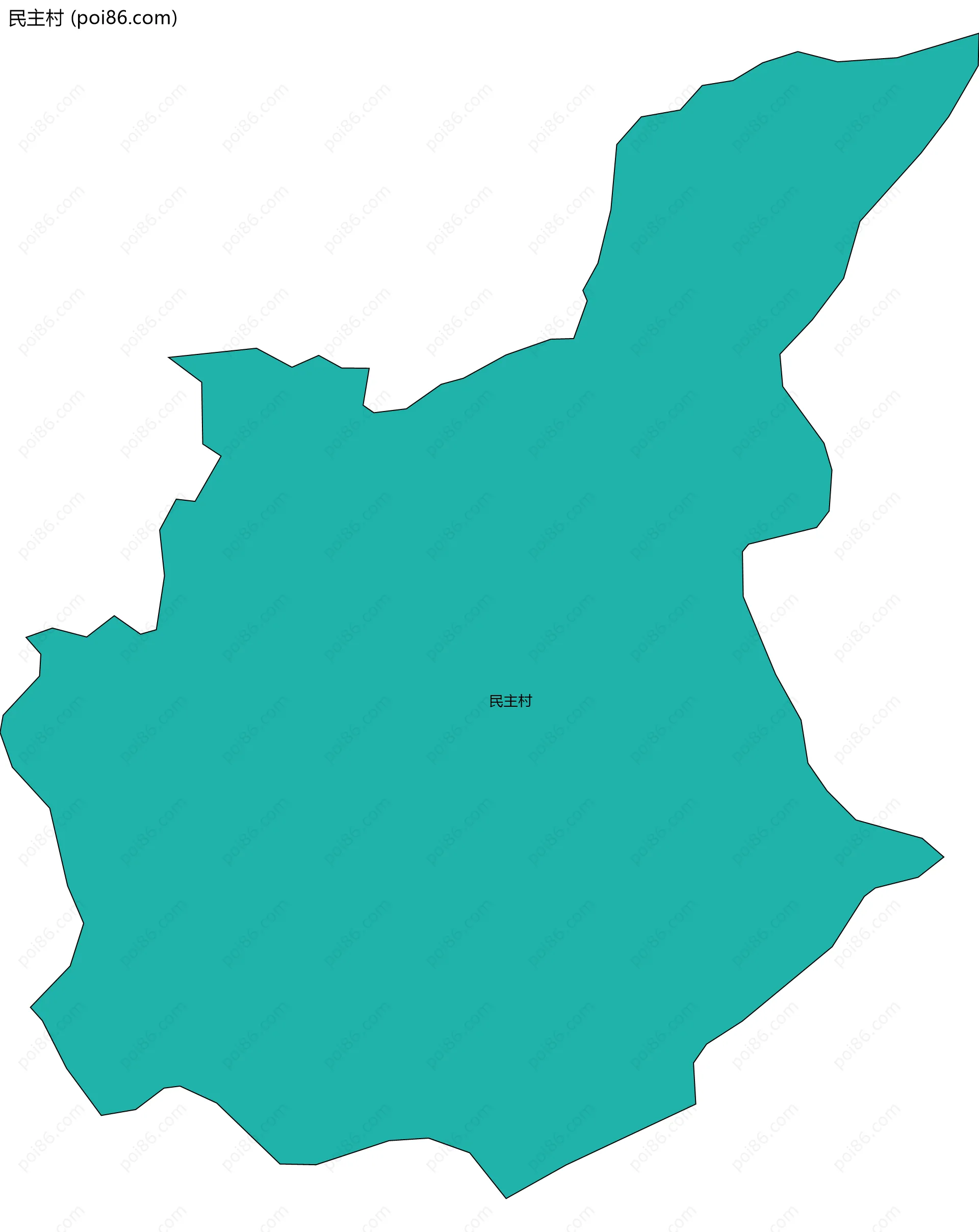 民主村边界地图