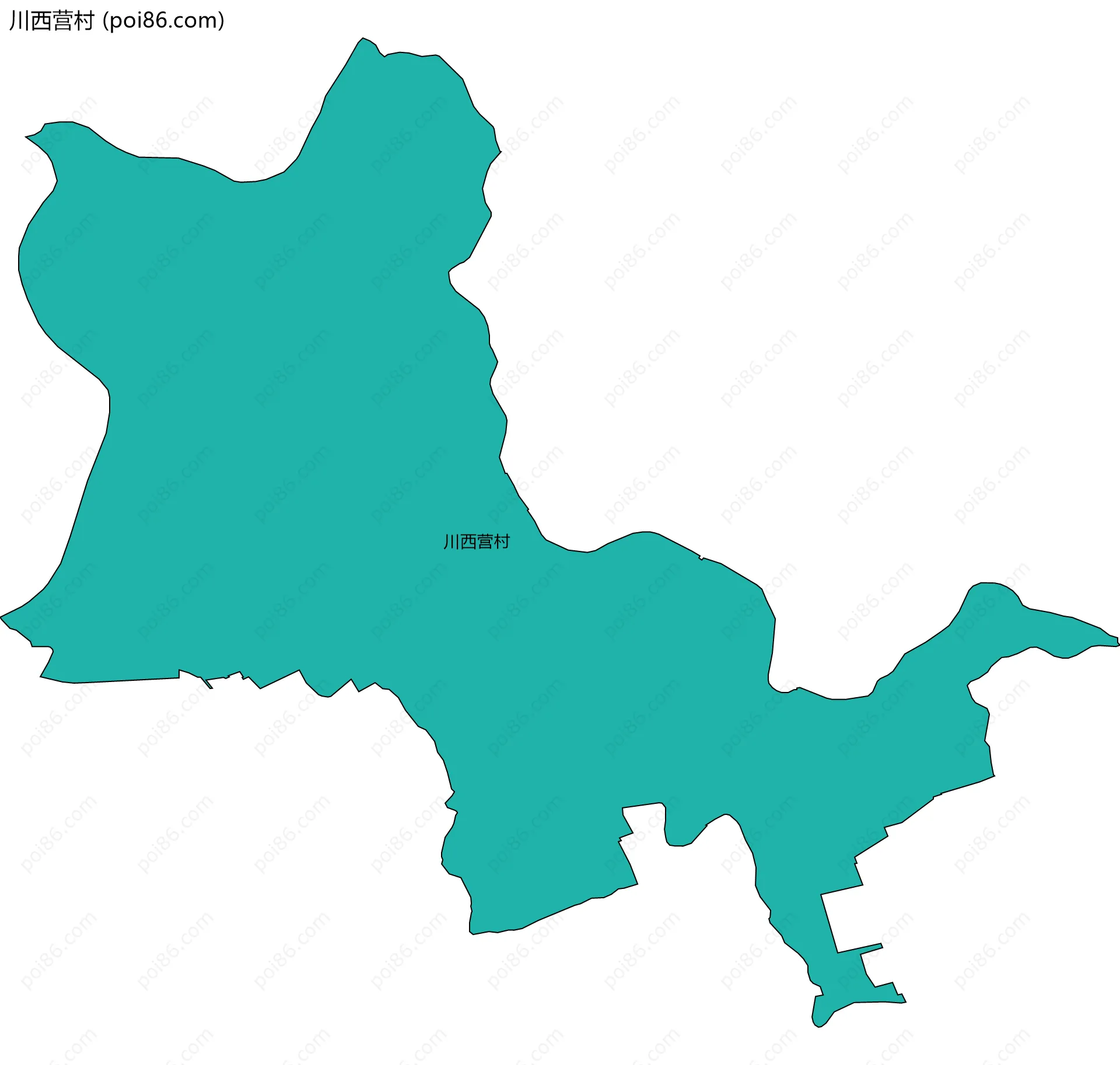 川西营村边界地图