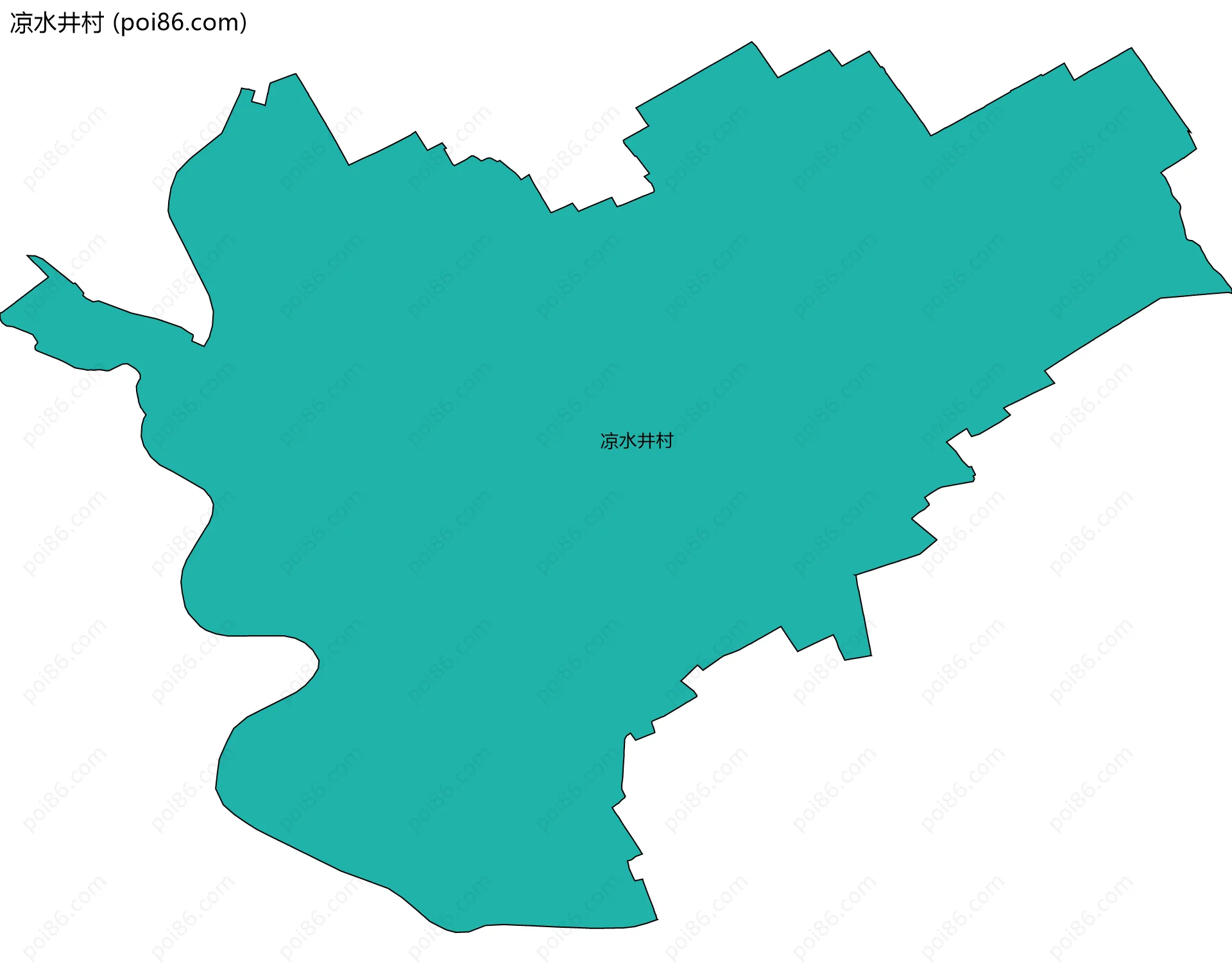 凉水井村边界地图