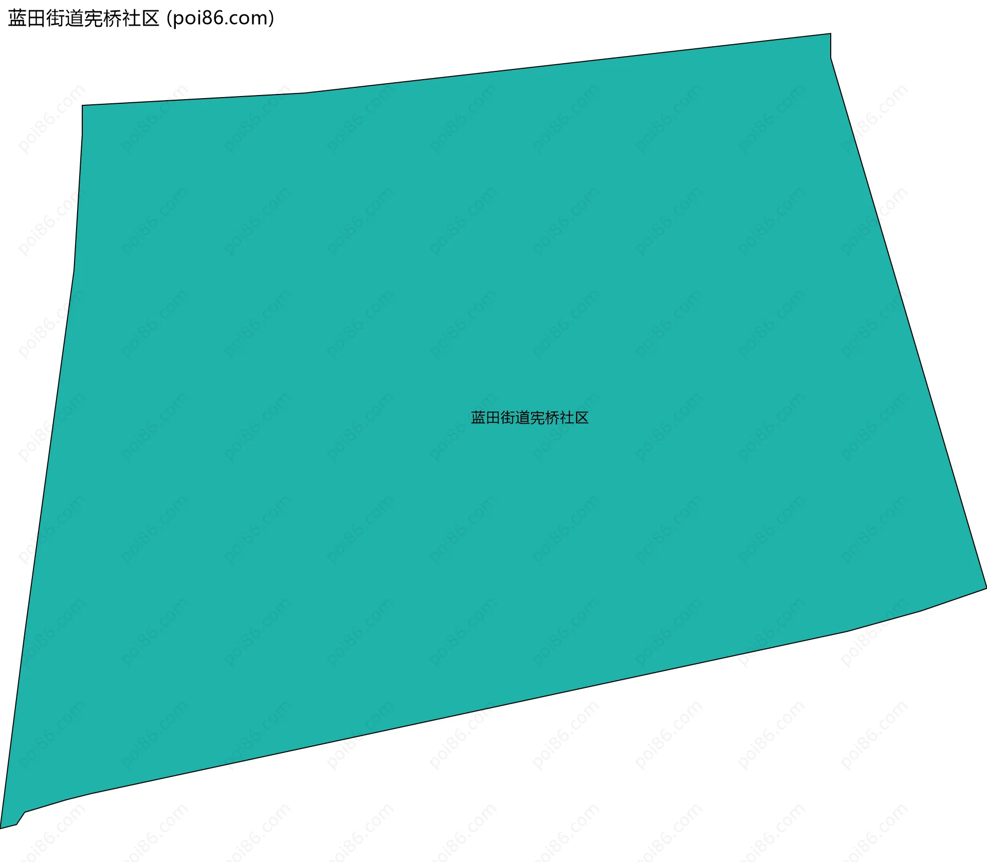 蓝田街道宪桥社区边界地图