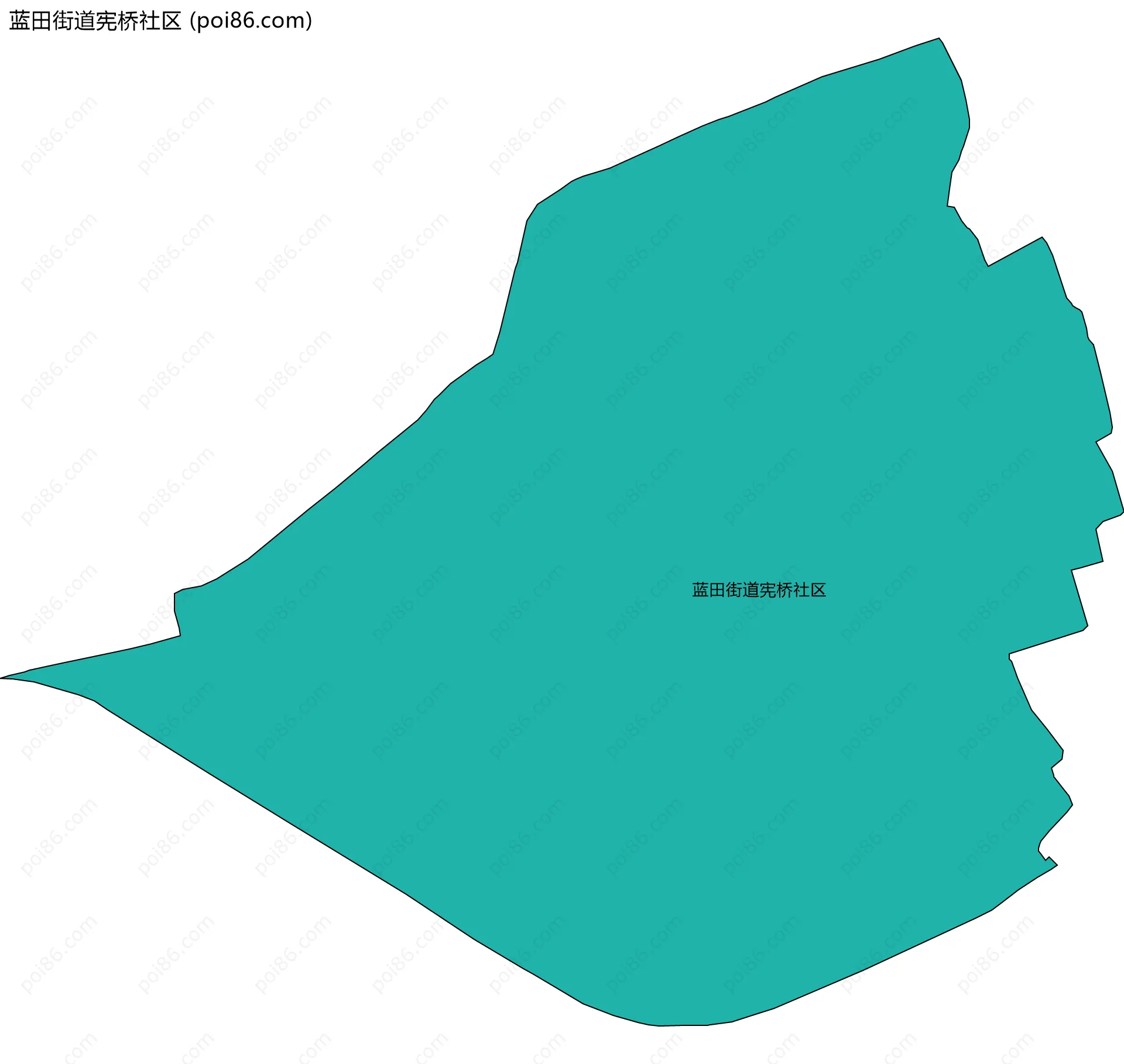 蓝田街道宪桥社区边界地图