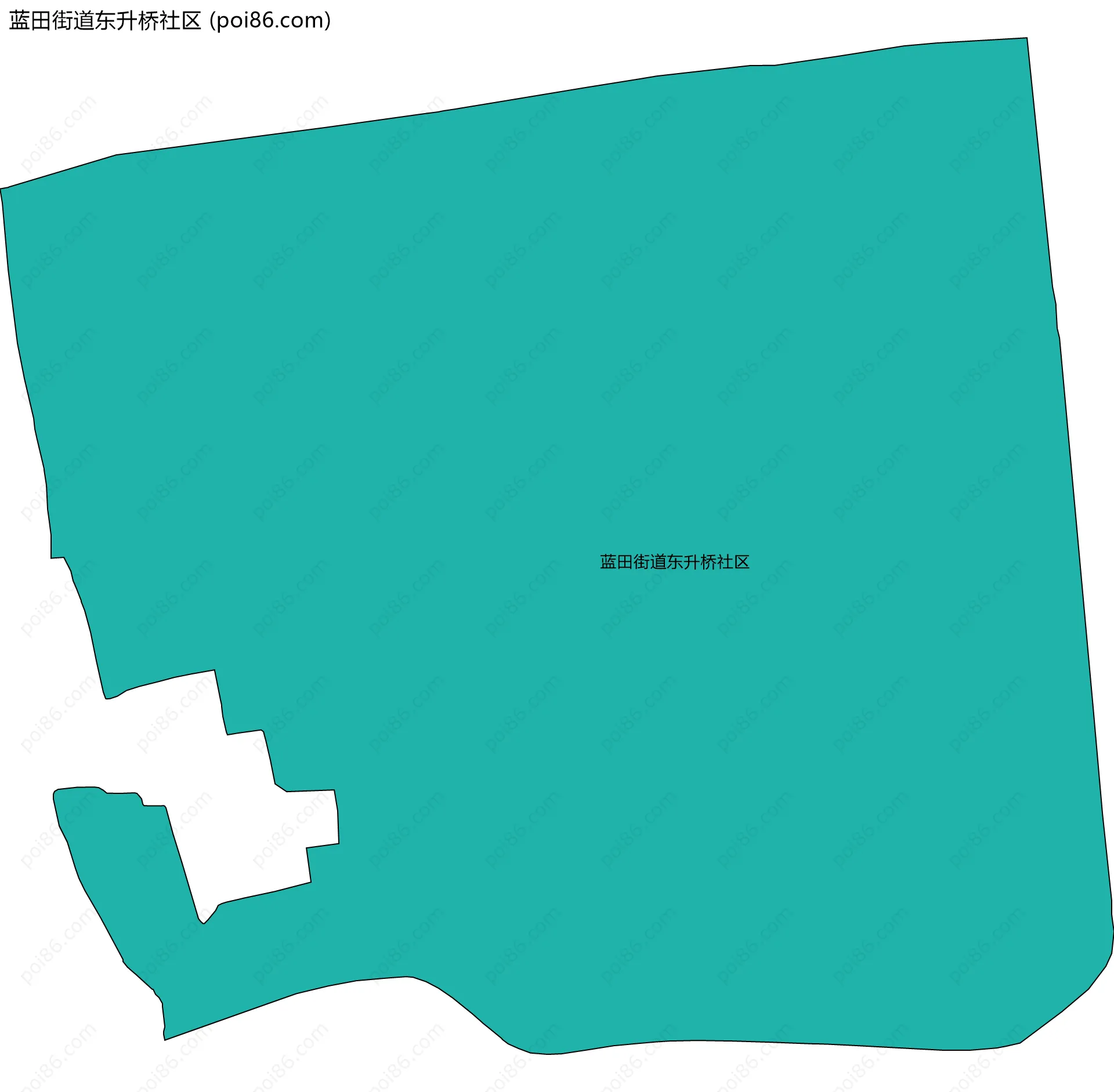 蓝田街道东升桥社区边界地图