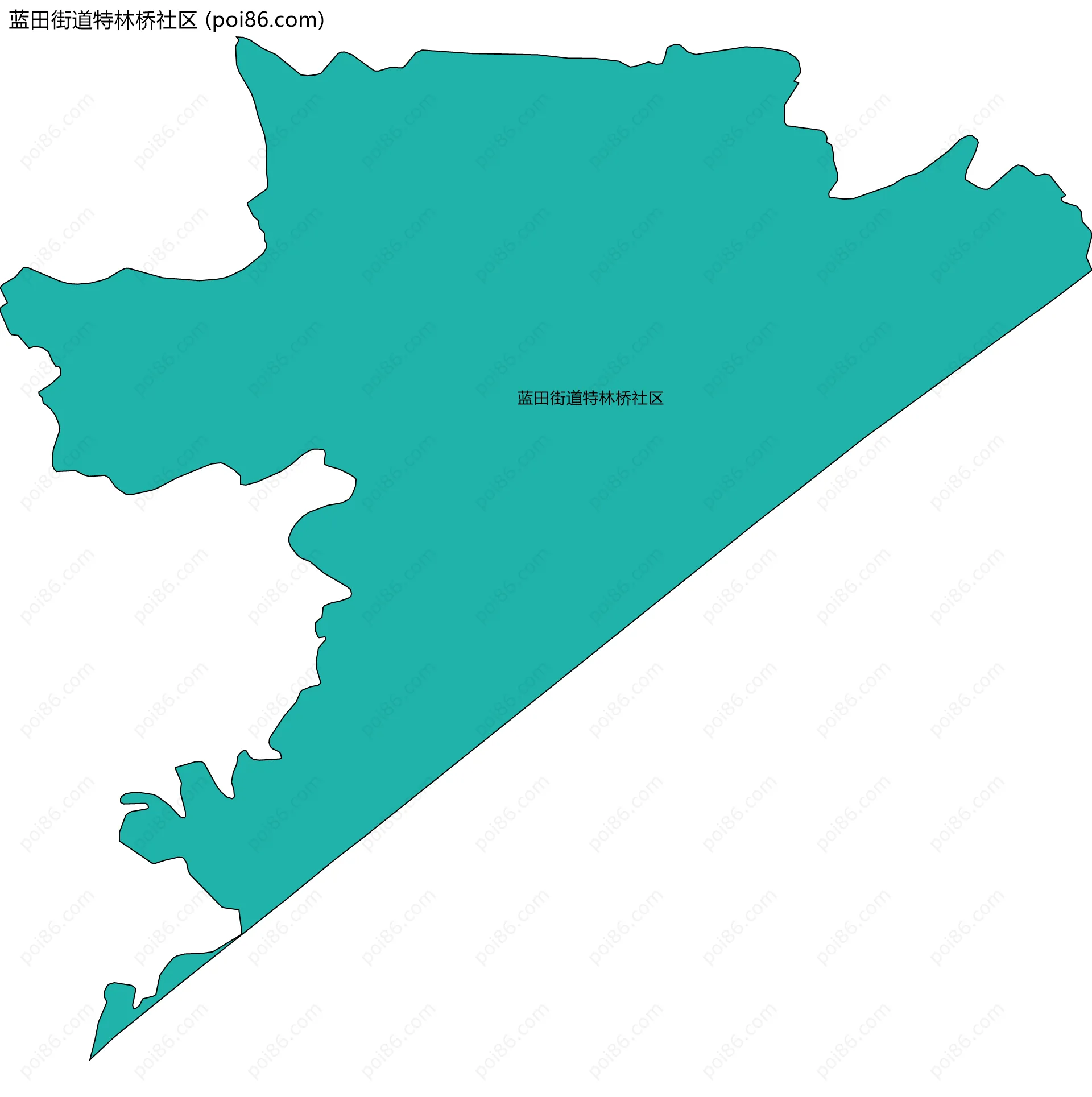 蓝田街道特林桥社区边界地图