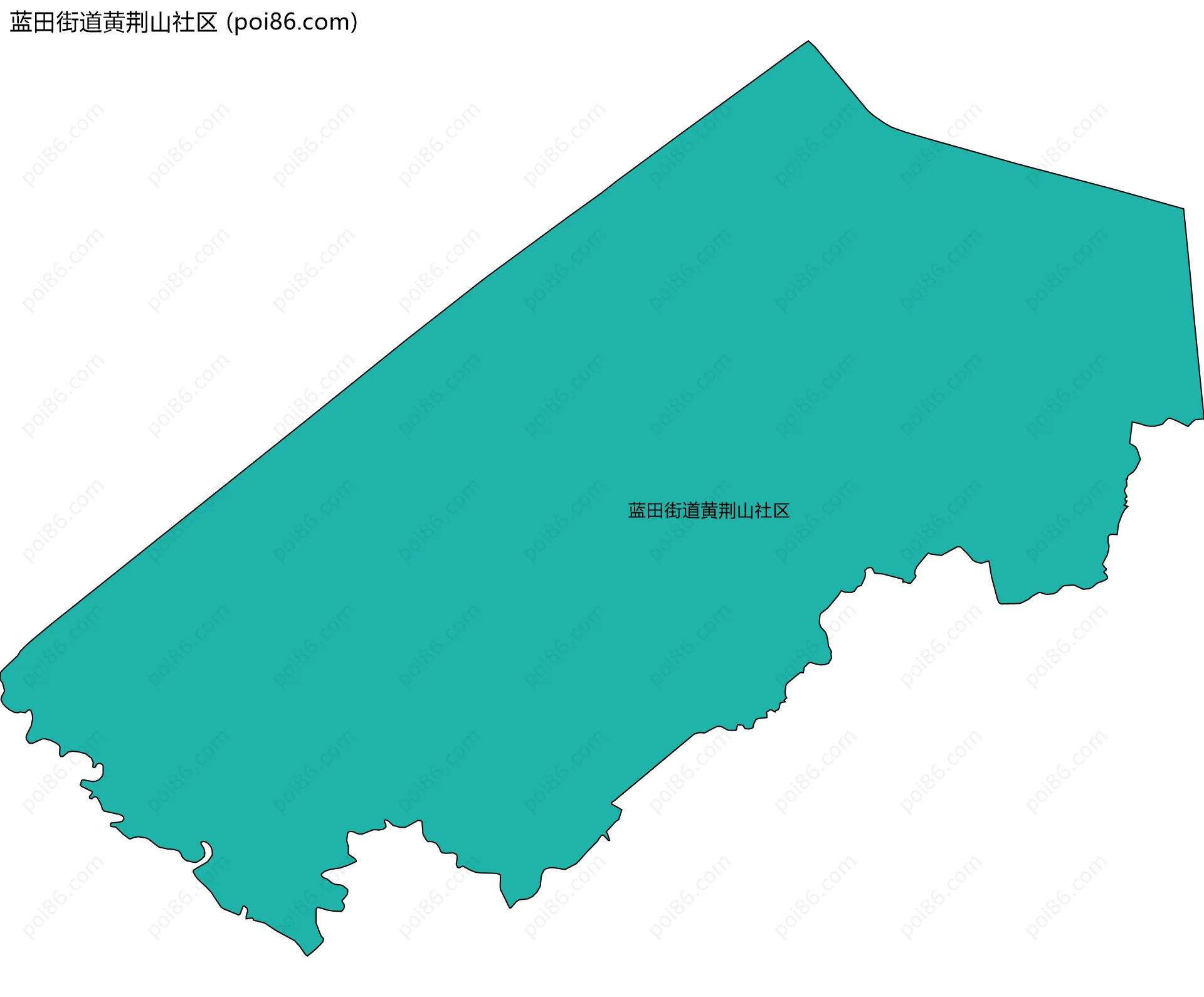 蓝田街道黄荆山社区边界地图