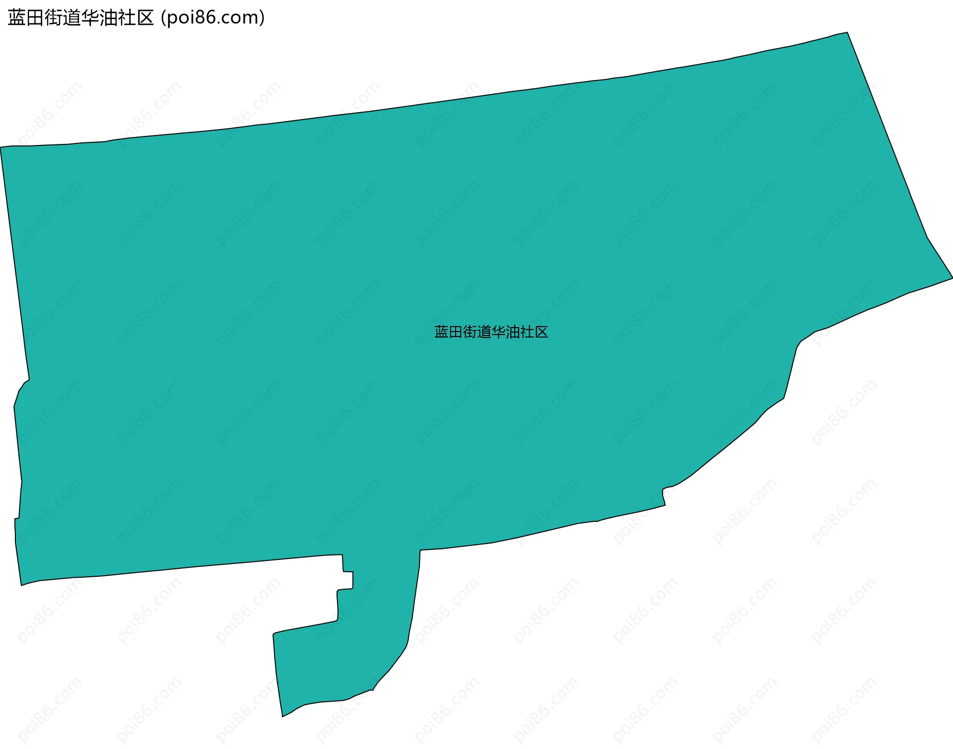 蓝田街道华油社区边界地图