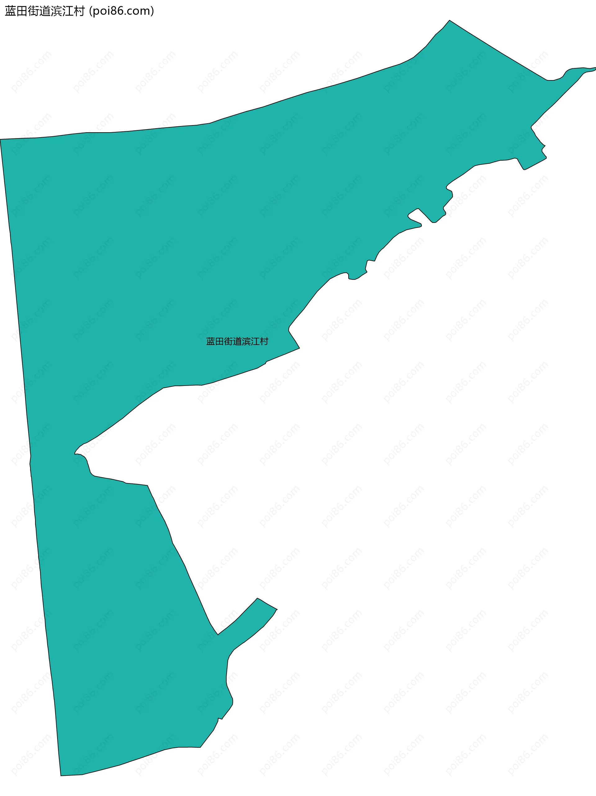 蓝田街道滨江村边界地图