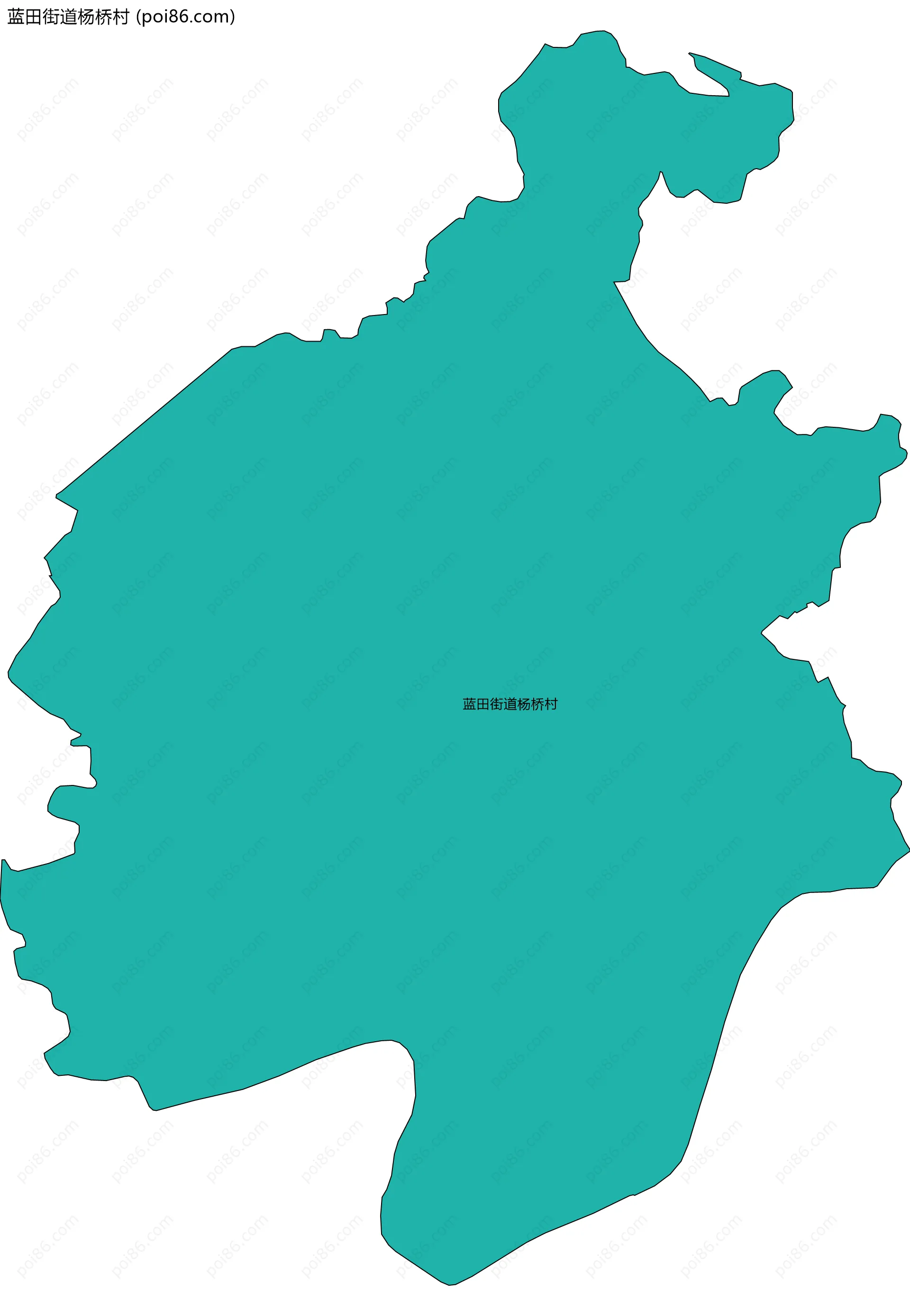蓝田街道杨桥村边界地图