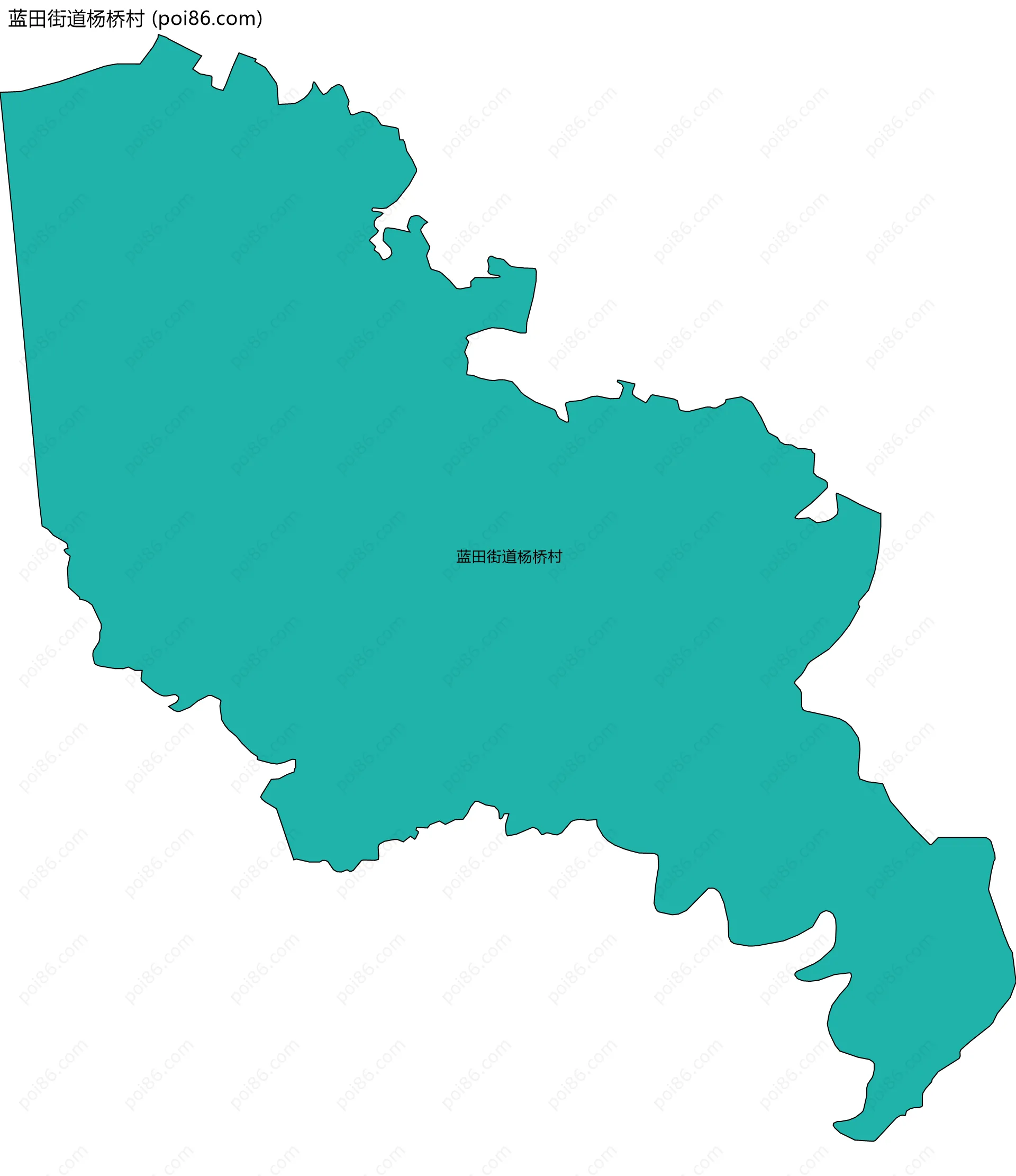 蓝田街道杨桥村边界地图