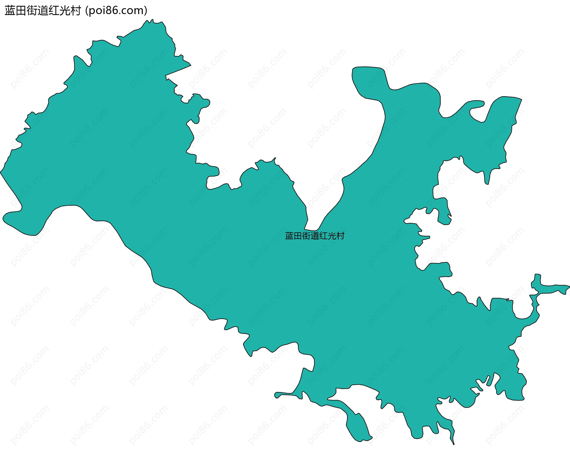 蓝田街道红光村边界地图