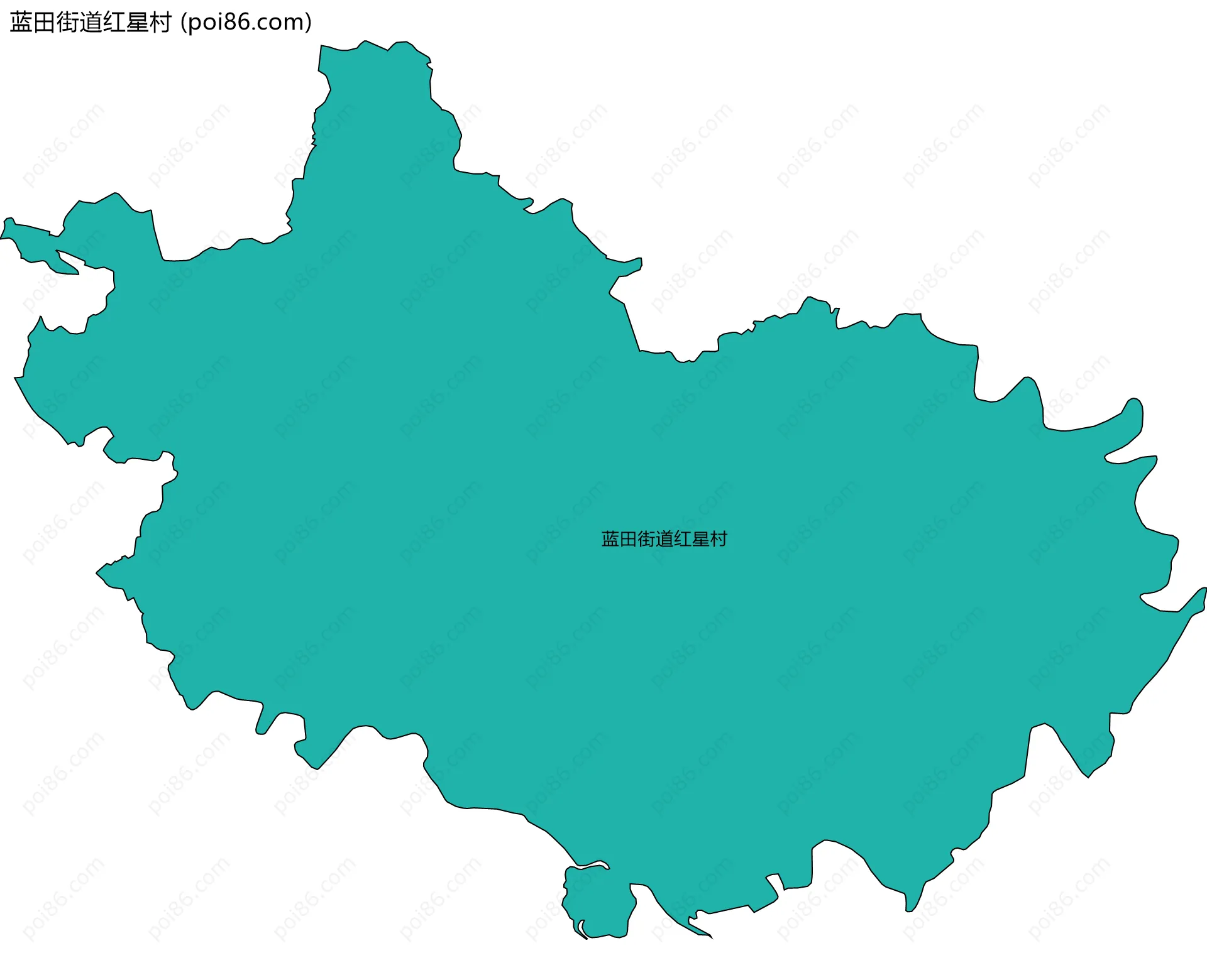 蓝田街道红星村边界地图
