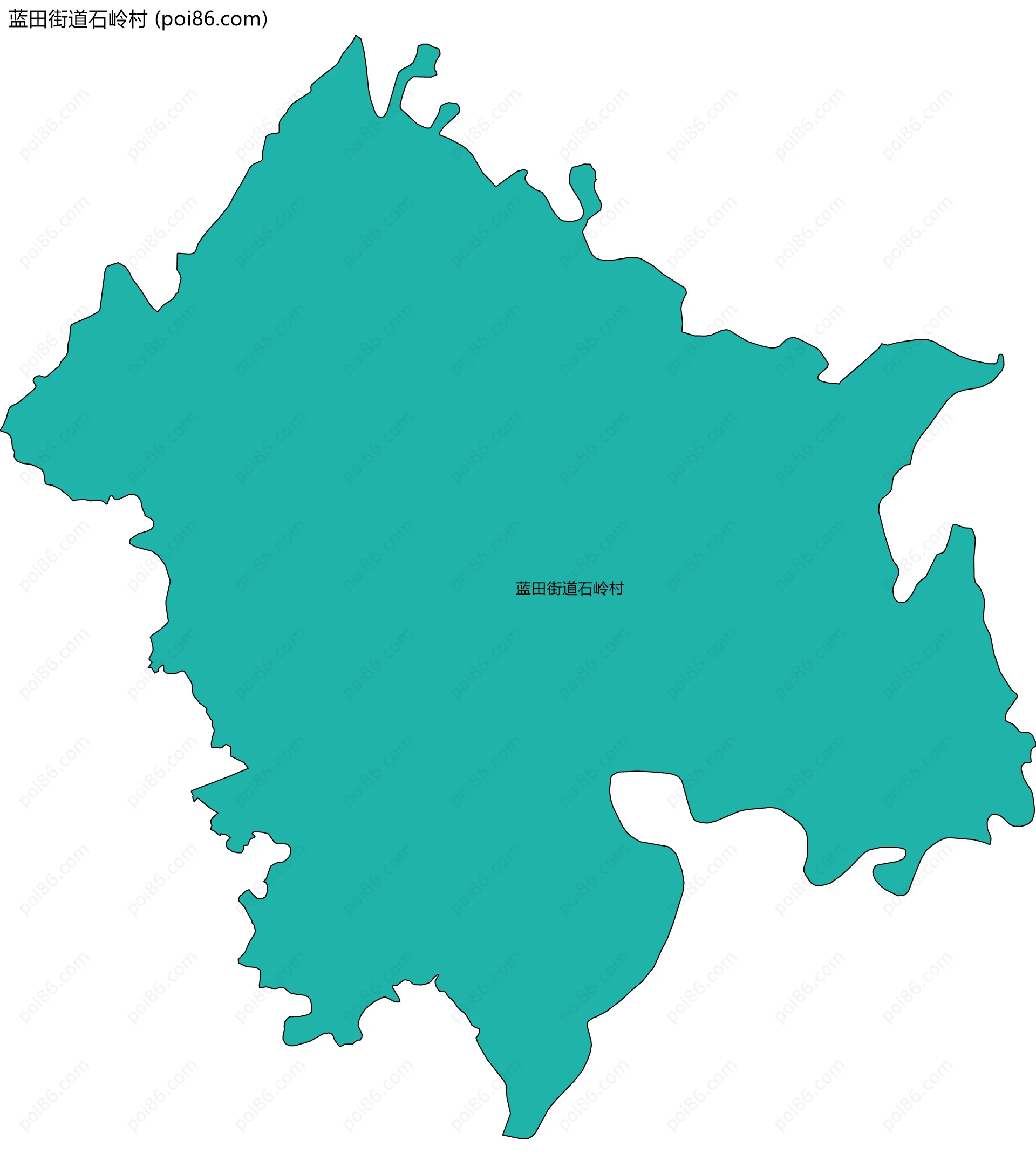 蓝田街道石岭村边界地图