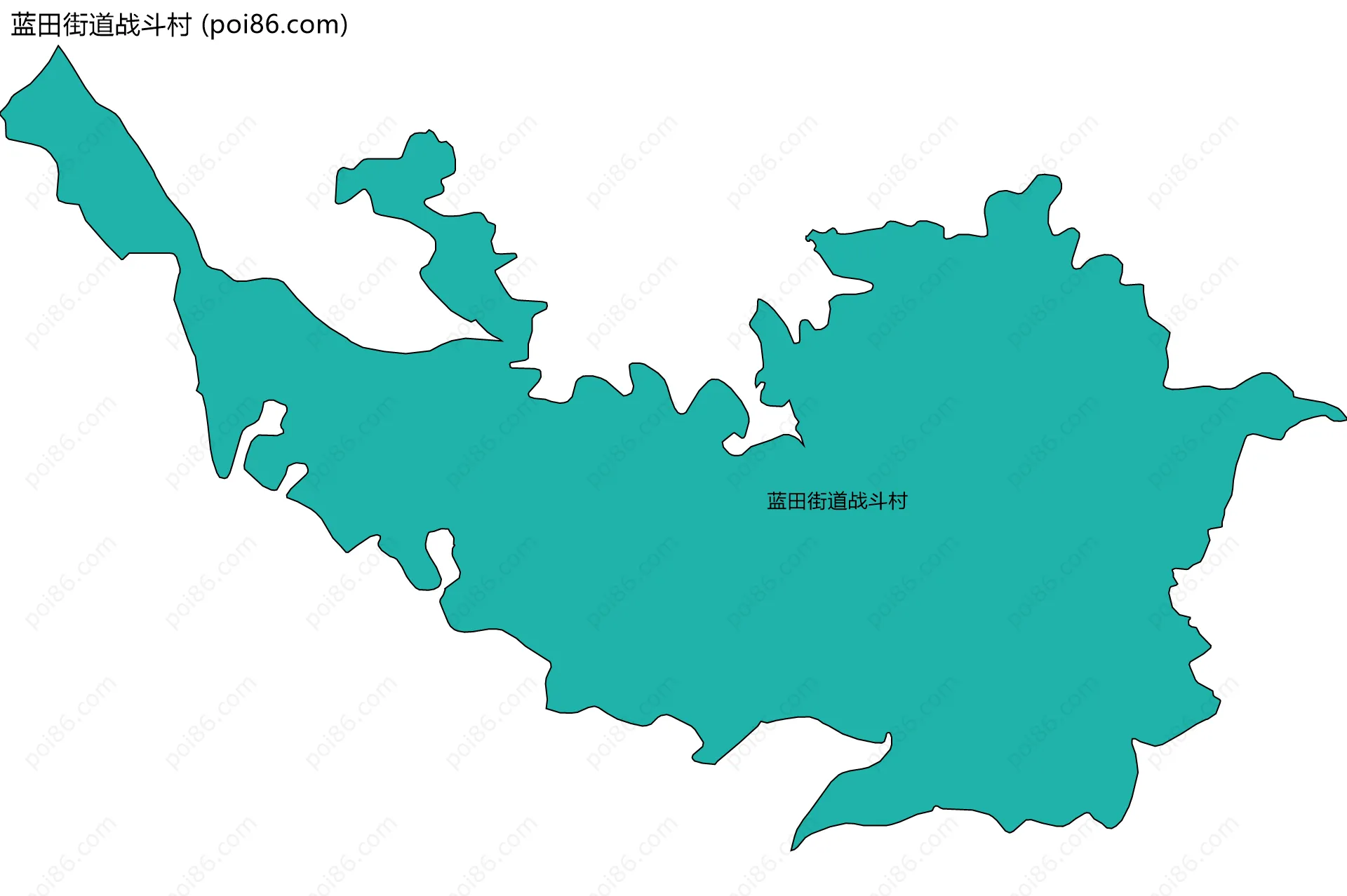 蓝田街道战斗村边界地图