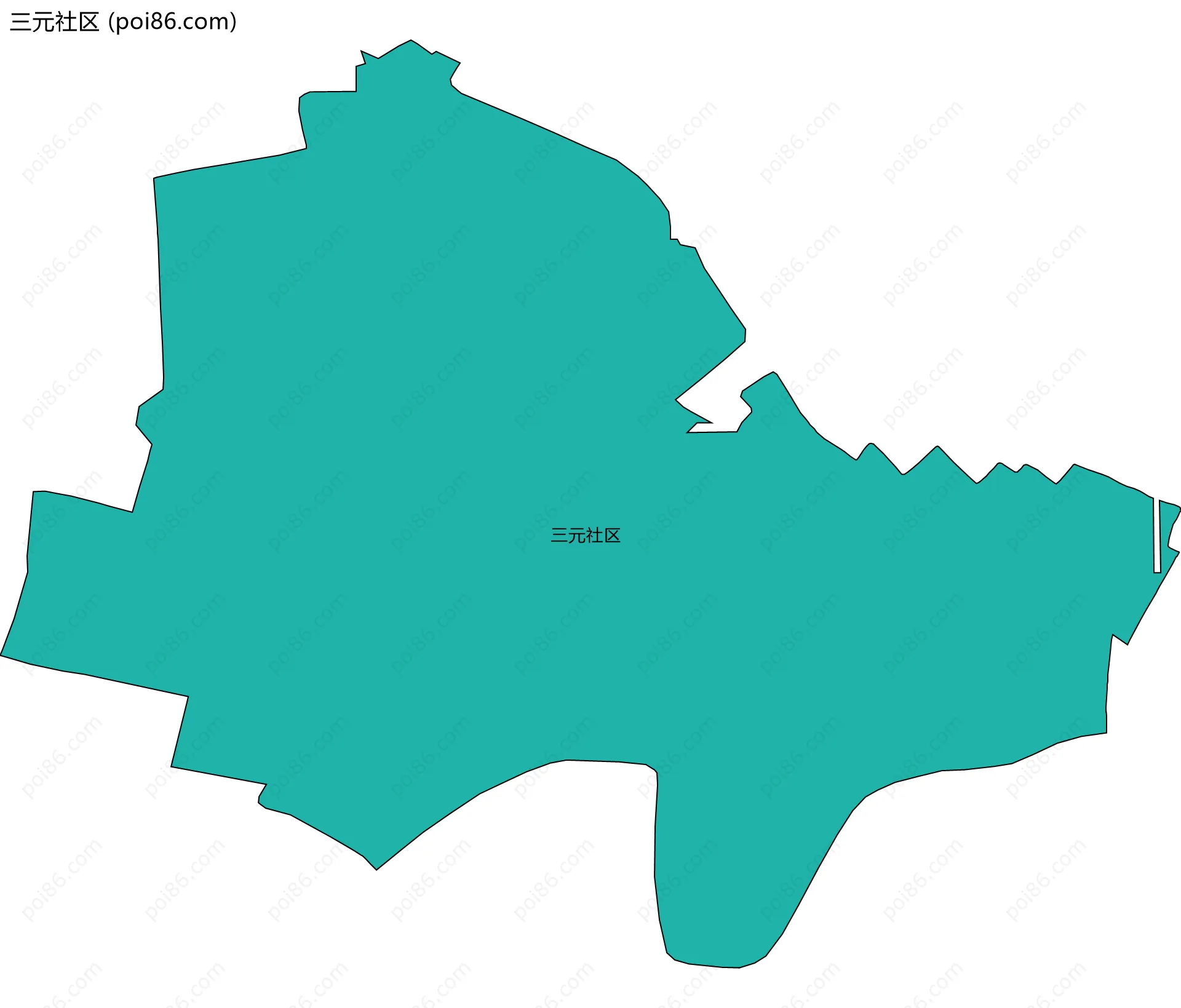 三元社区边界地图