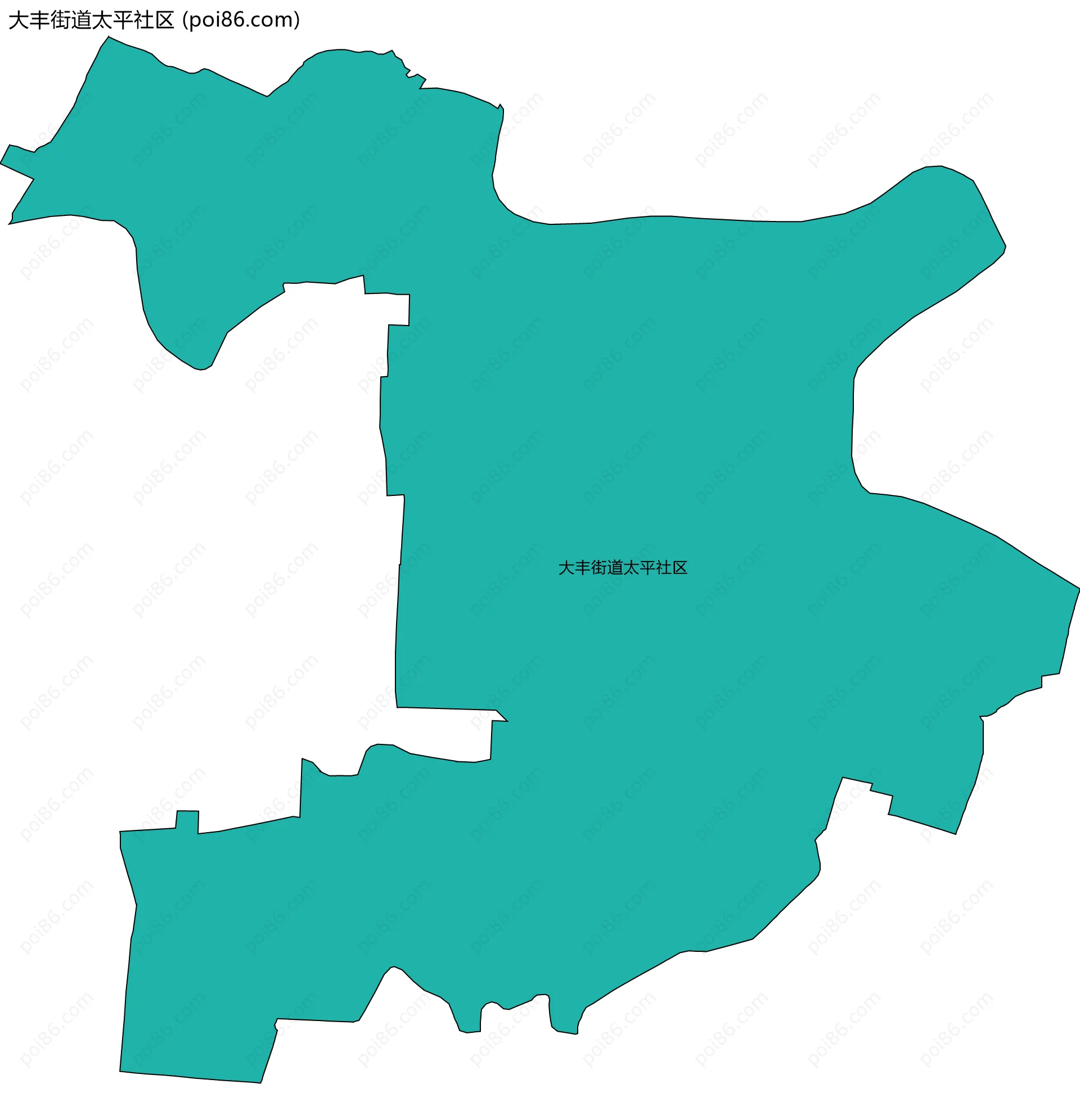 大丰街道太平社区边界地图