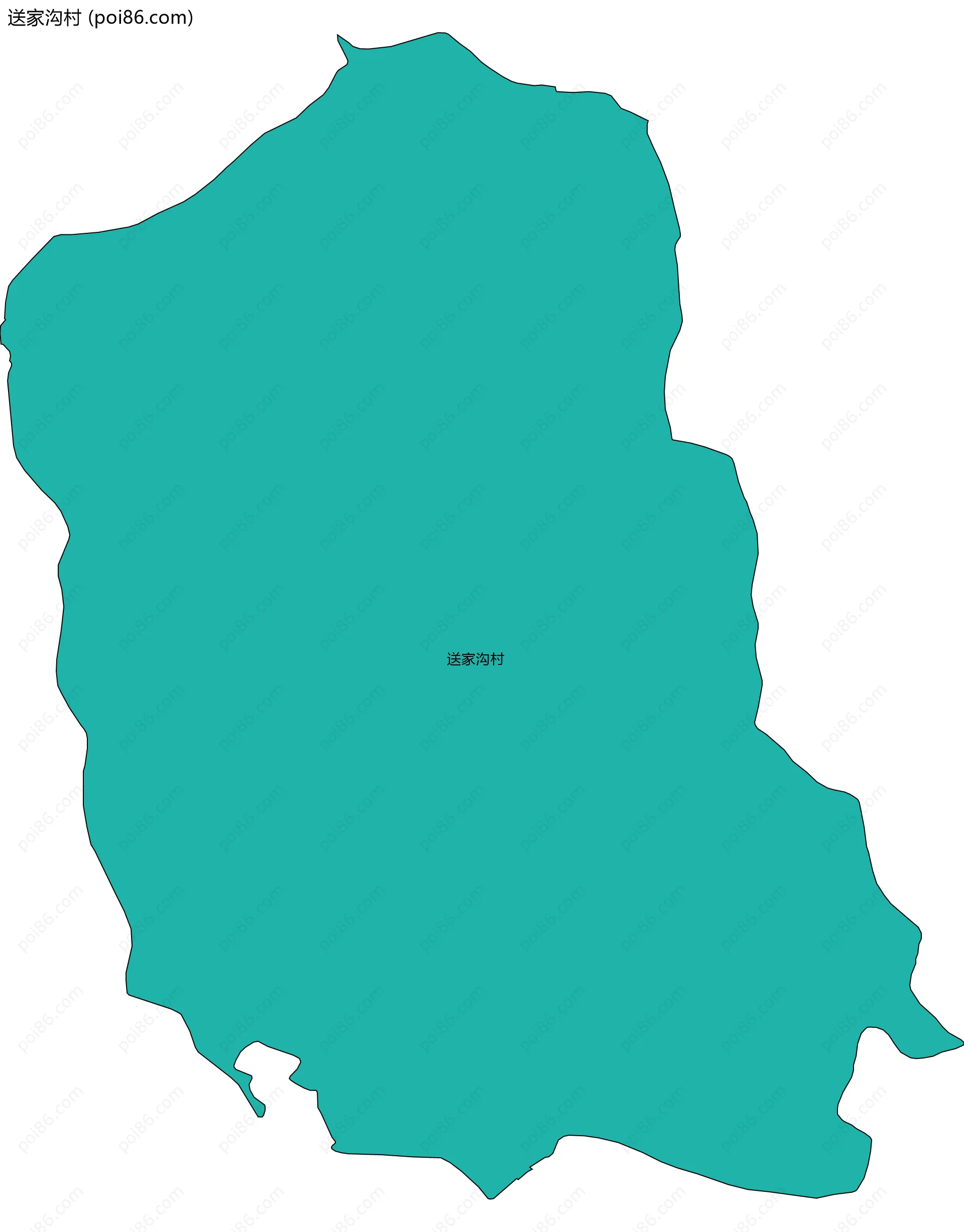 送家沟村边界地图