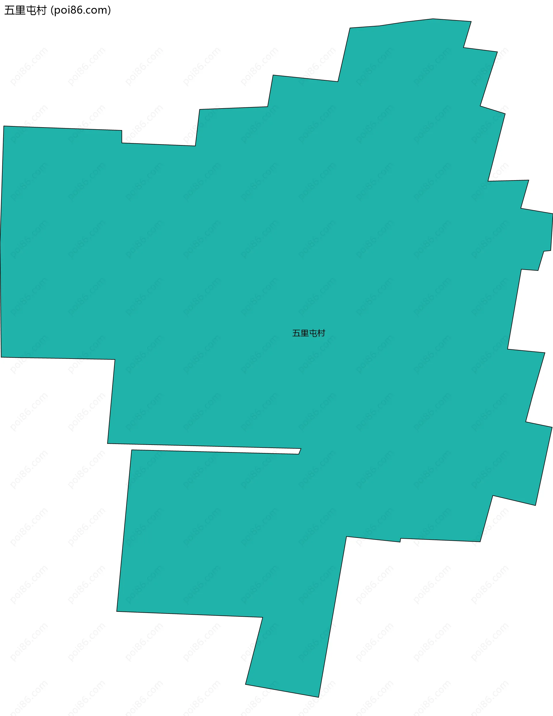 五里屯村边界地图