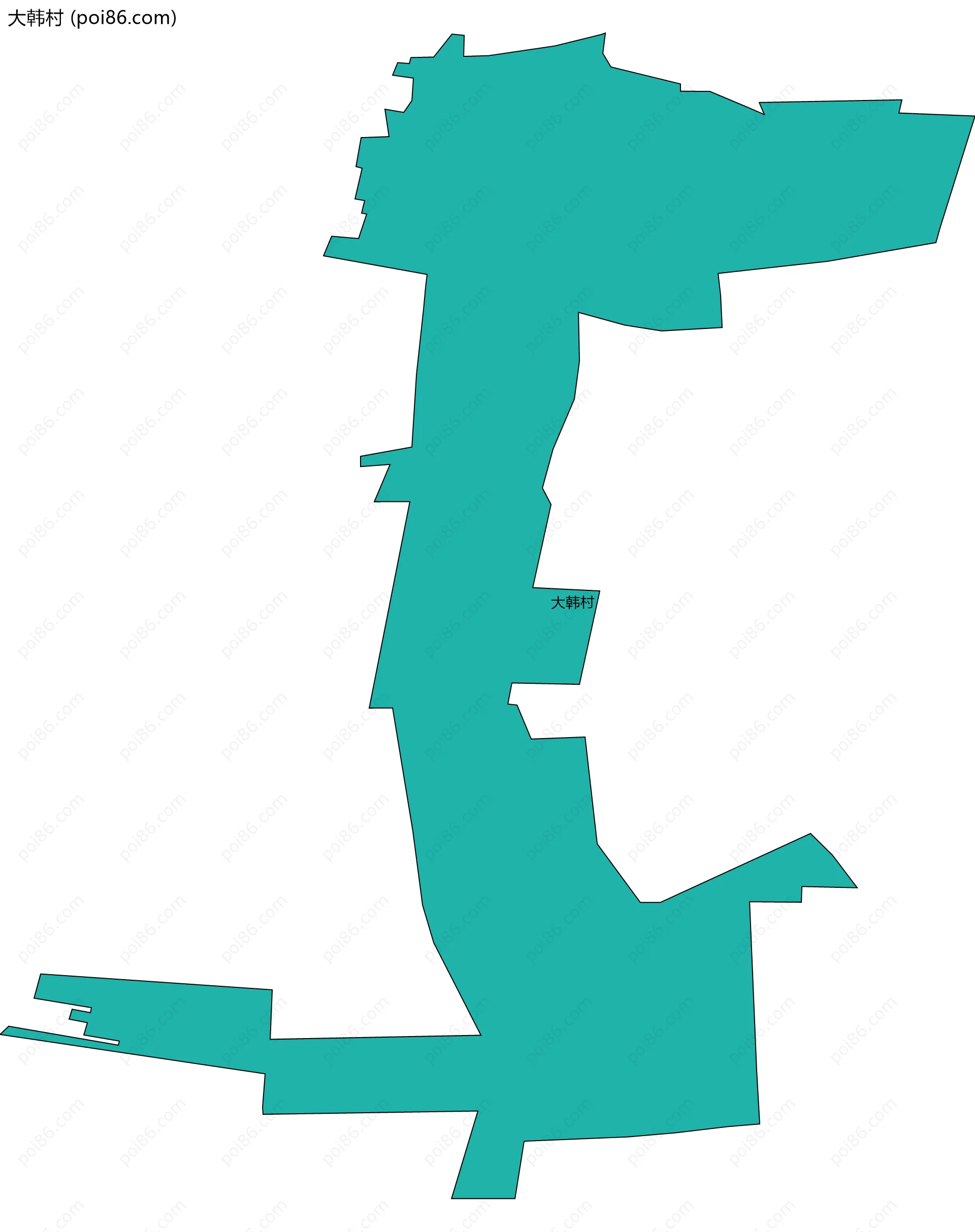 大韩村边界地图