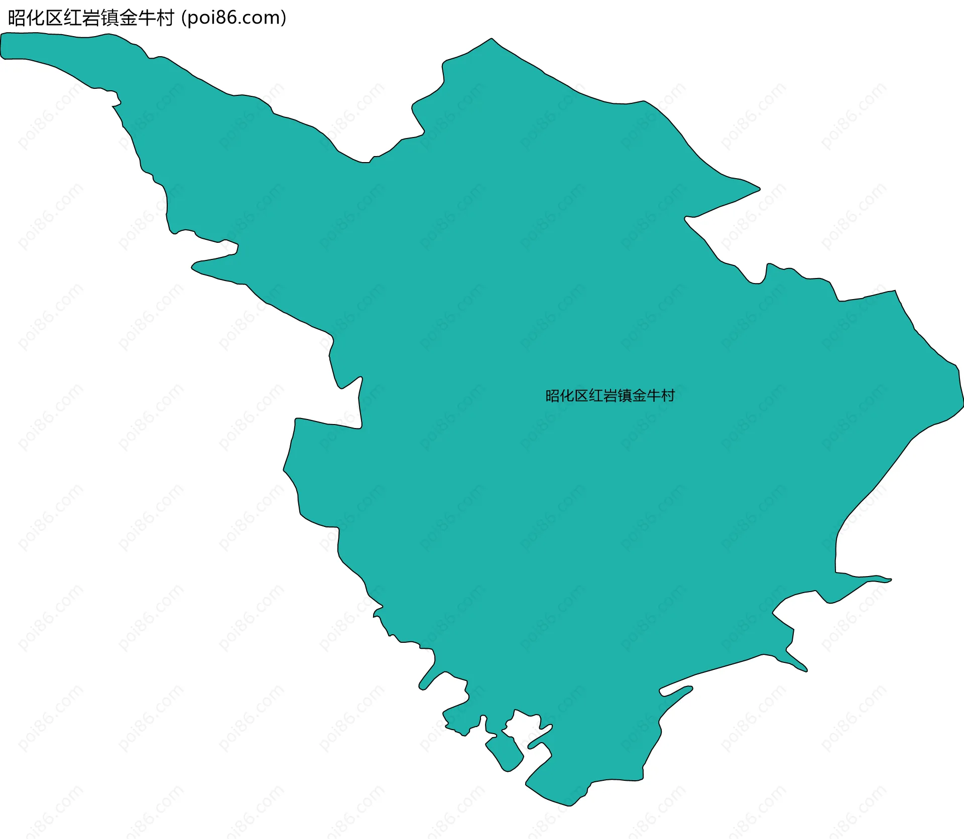 昭化区红岩镇金牛村边界地图