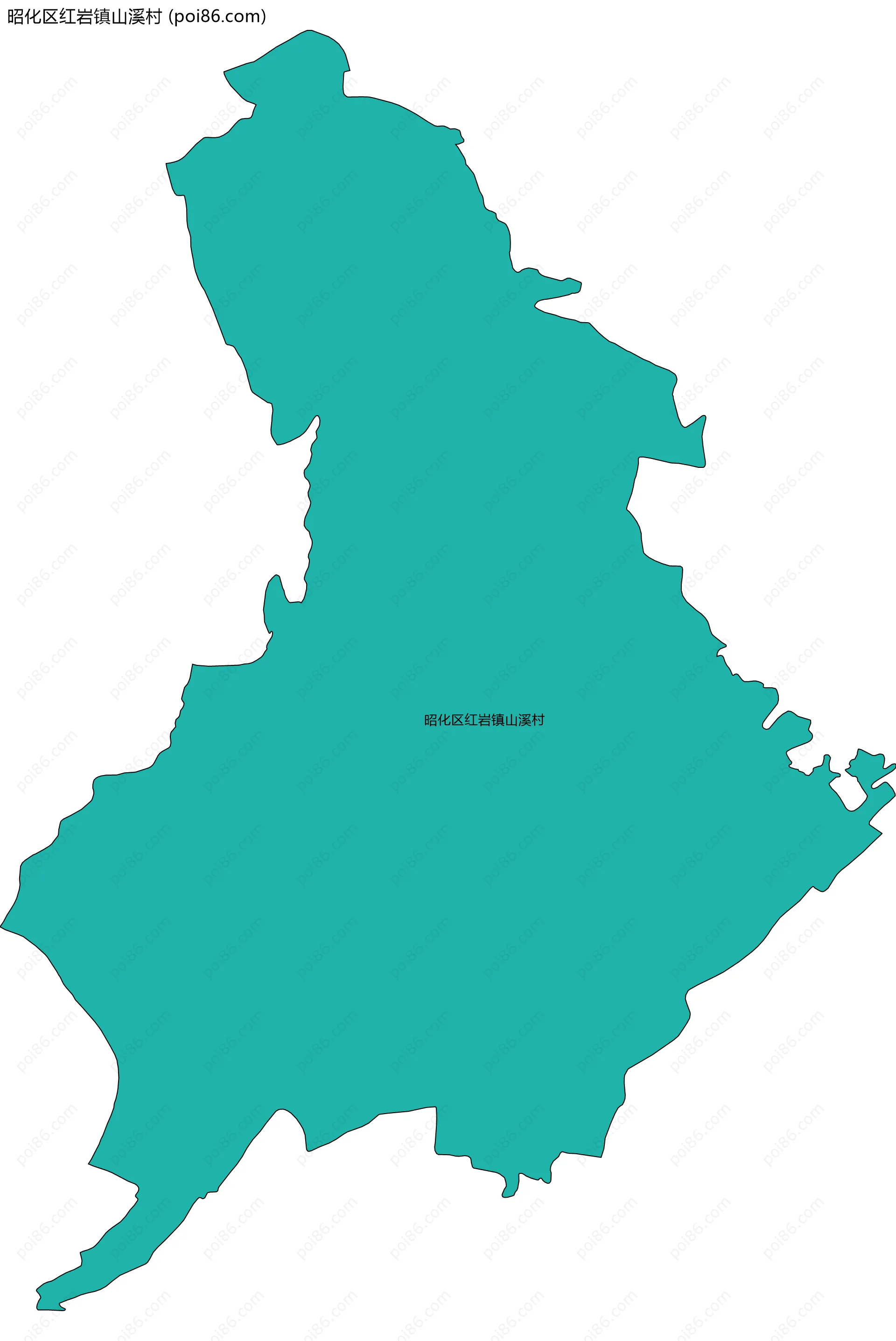 昭化区红岩镇山溪村边界地图