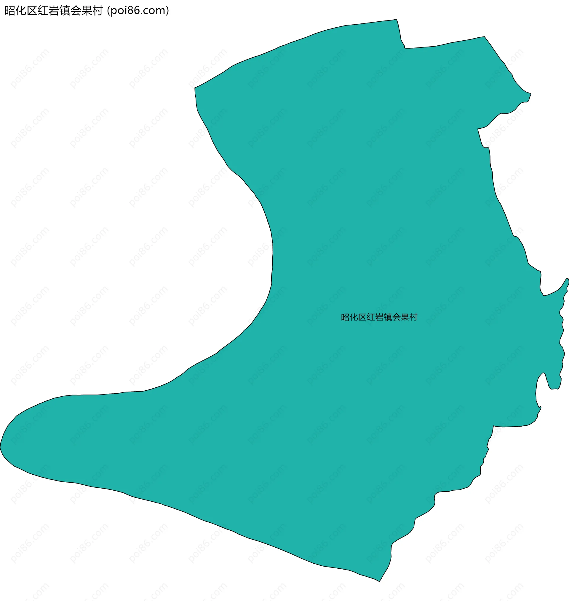 昭化区红岩镇会果村边界地图