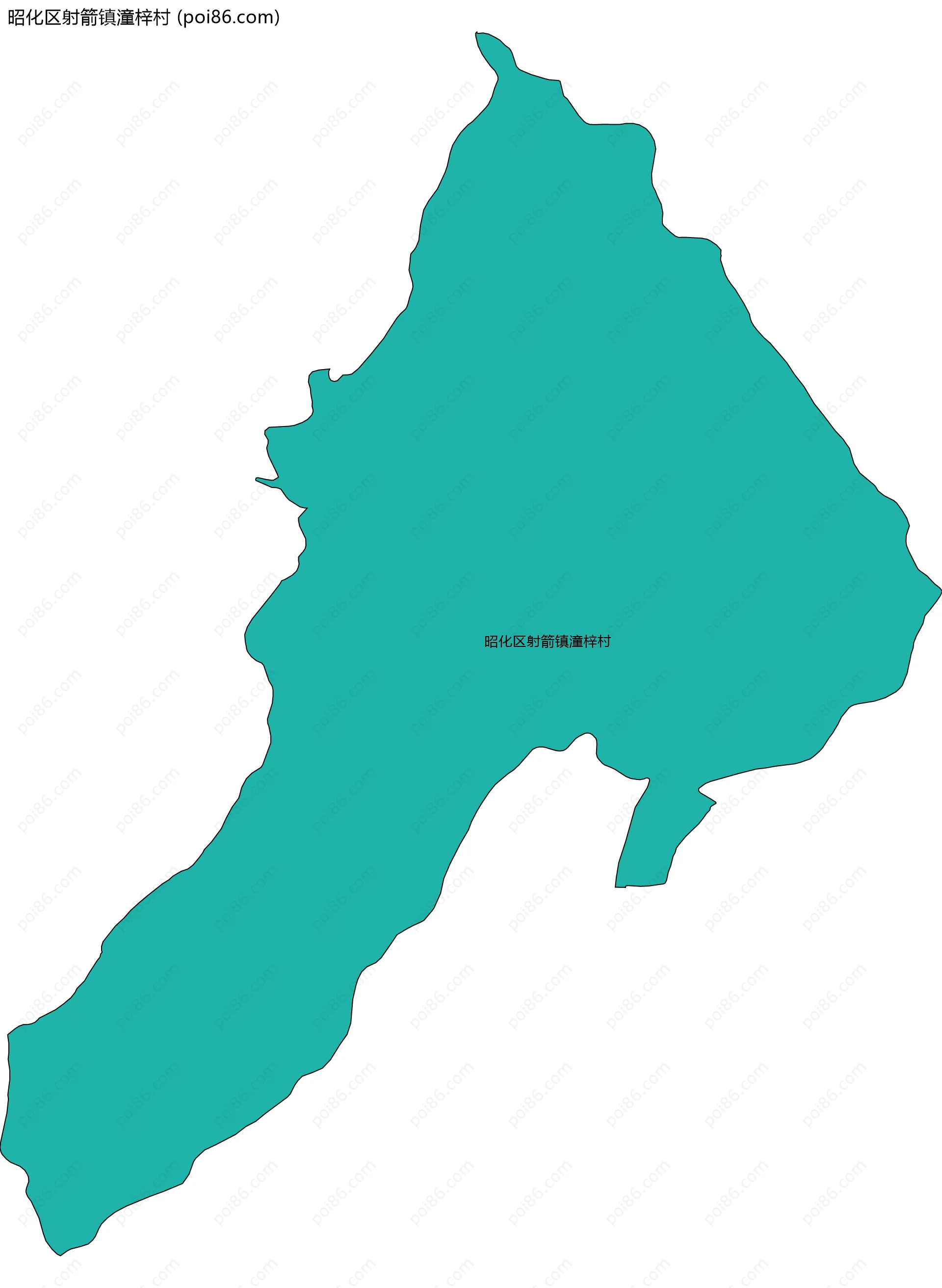 昭化区射箭镇潼梓村边界地图