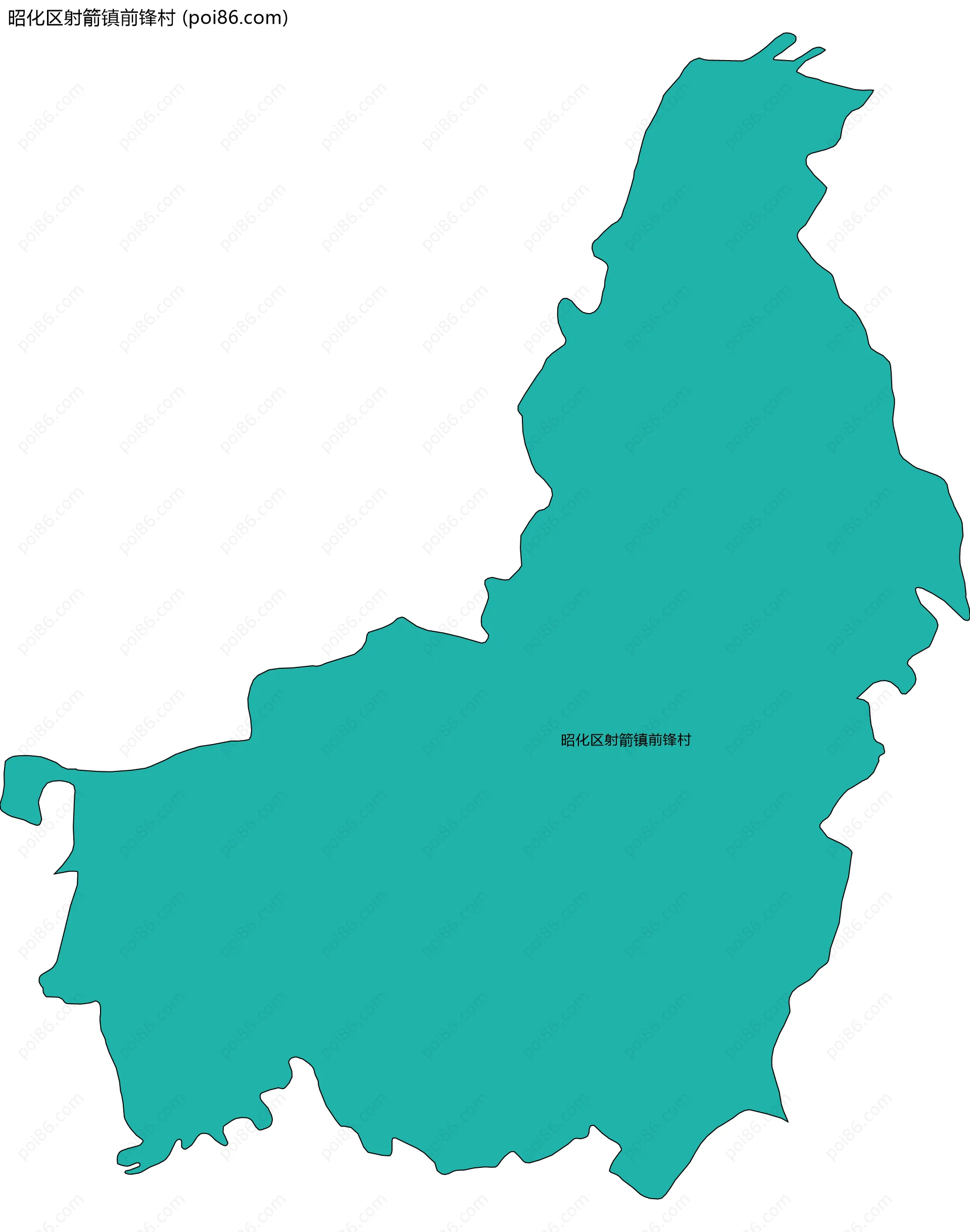 昭化区射箭镇前锋村边界地图