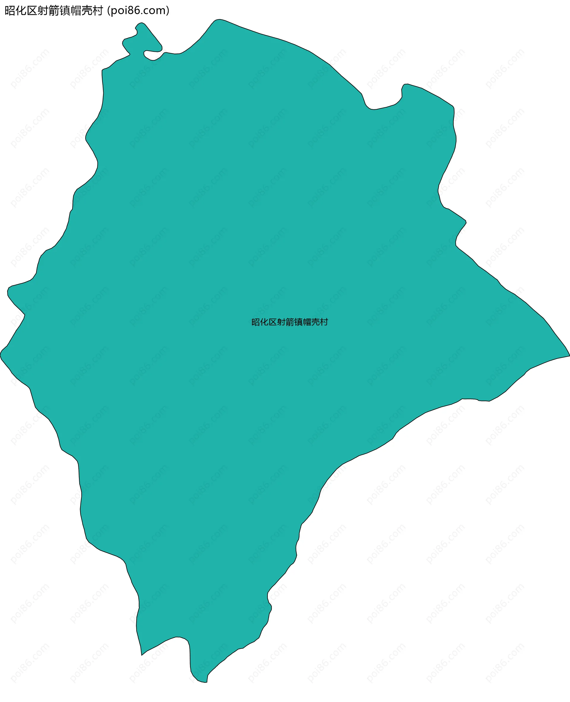 昭化区射箭镇帽壳村边界地图