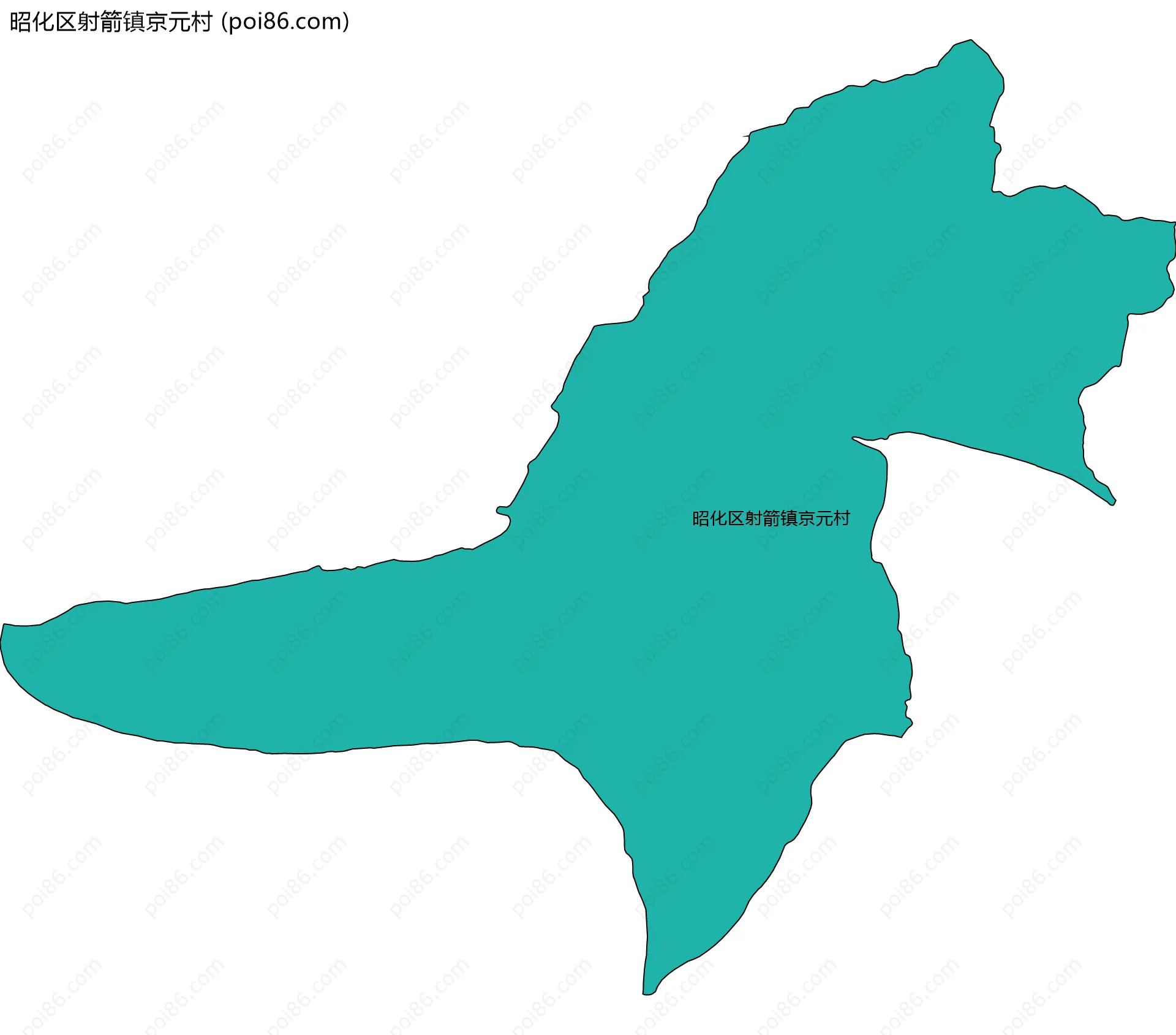 昭化区射箭镇京元村边界地图