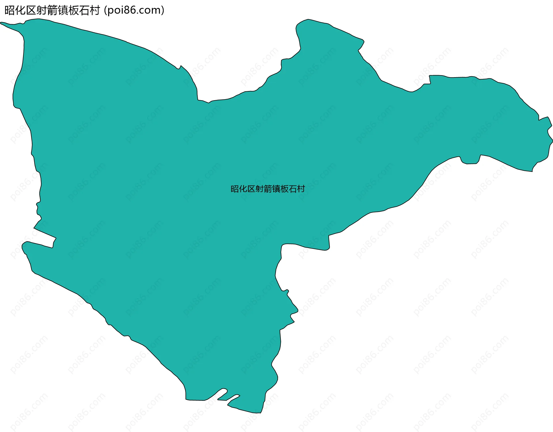 昭化区射箭镇板石村边界地图