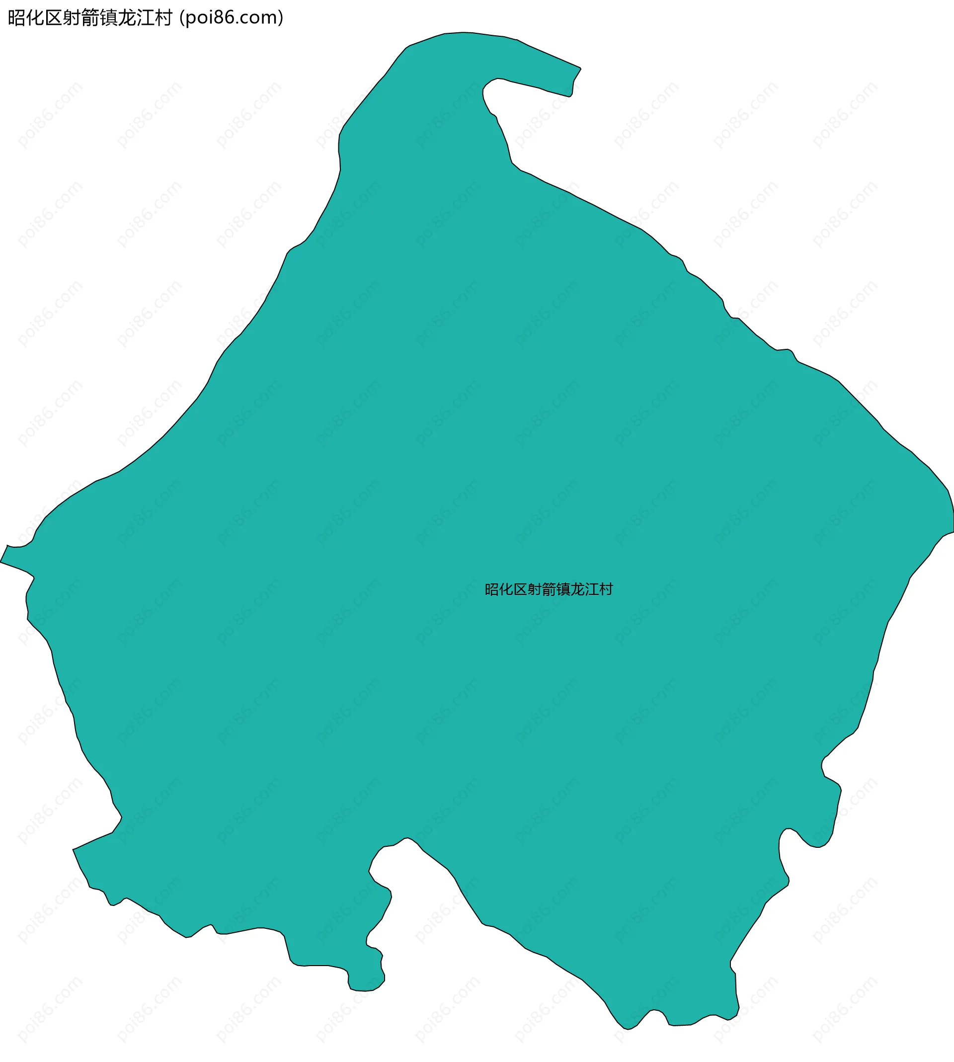 昭化区射箭镇龙江村边界地图