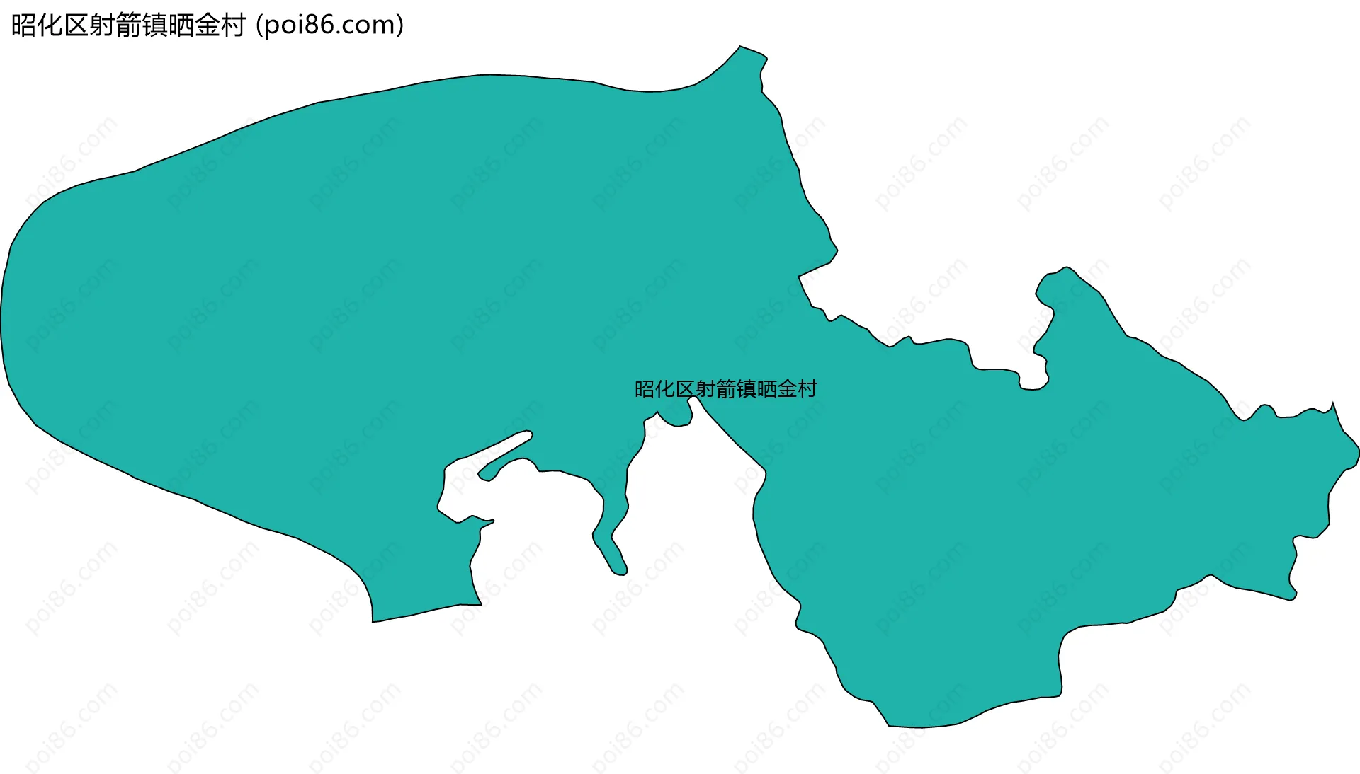昭化区射箭镇晒金村边界地图