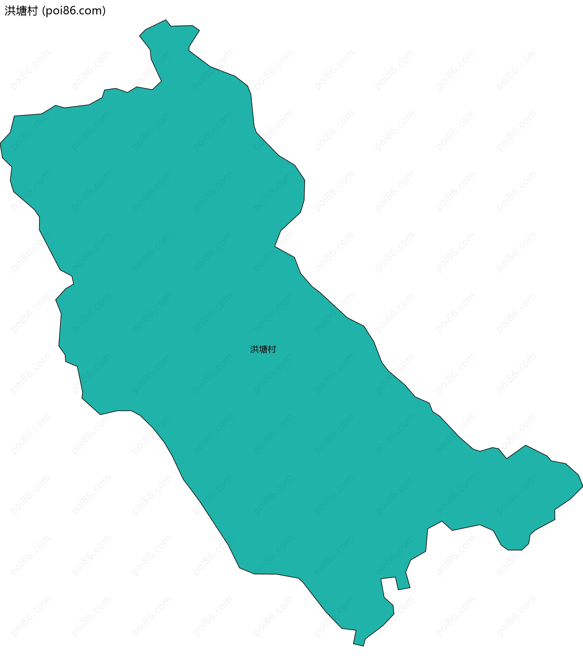 洪塘村边界地图