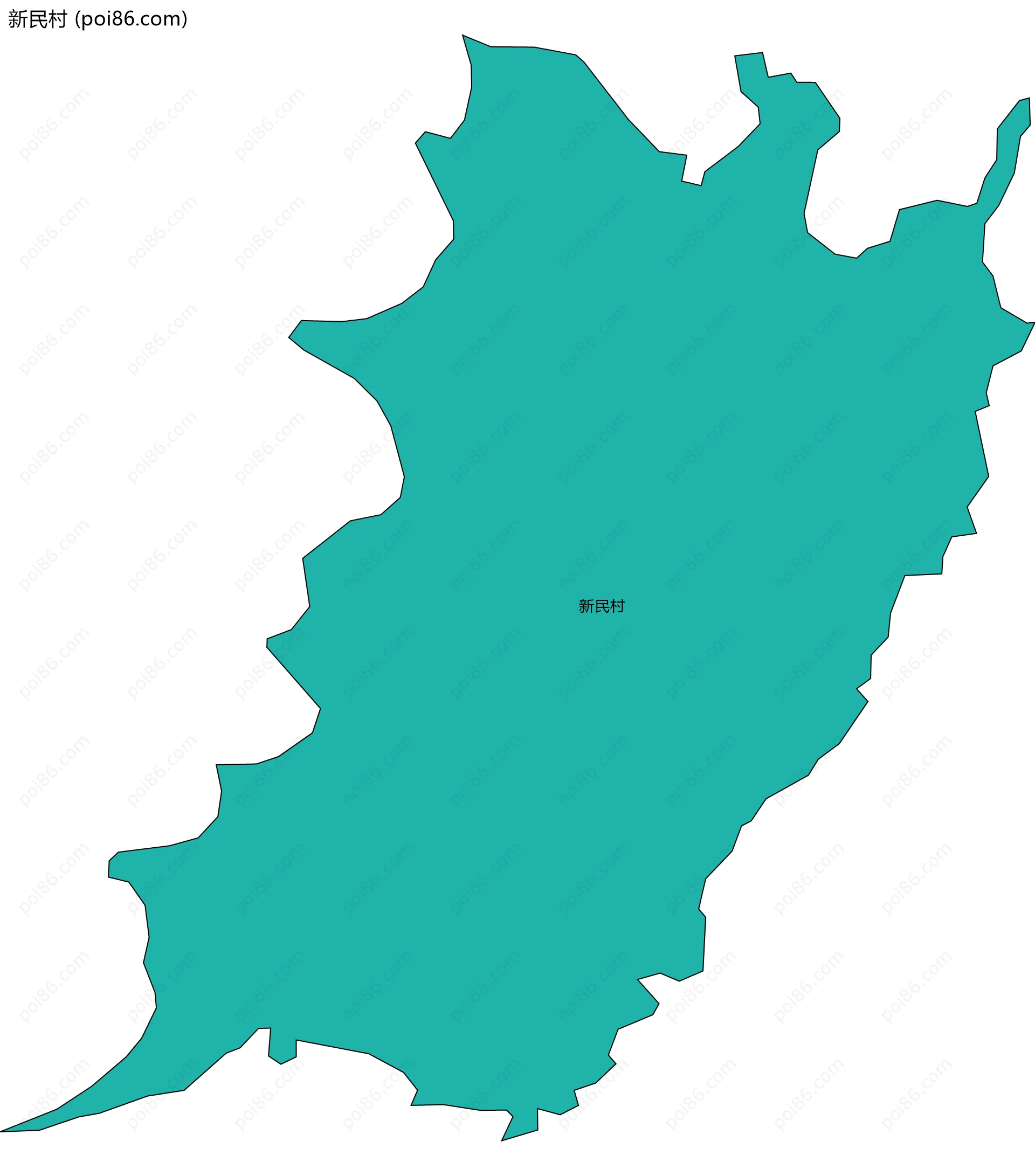 新民村边界地图