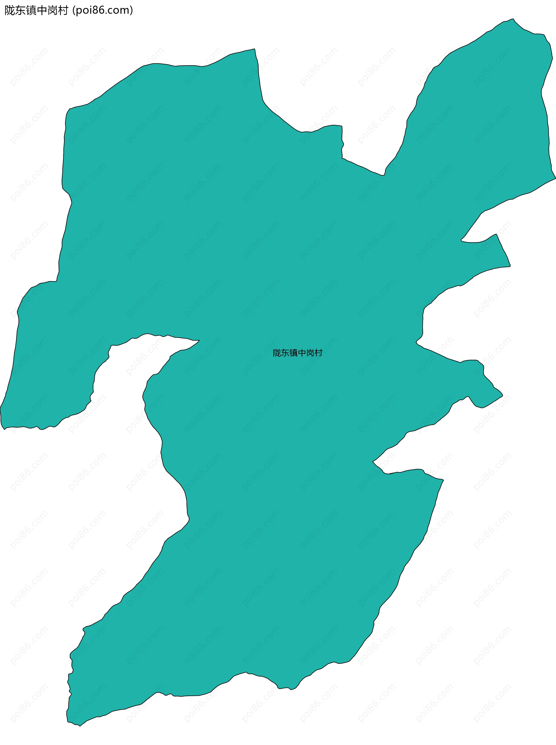 陇东镇中岗村边界地图